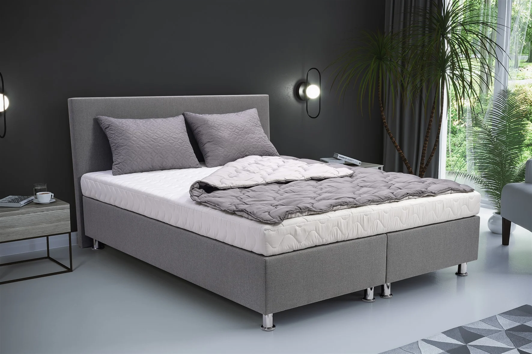 Polsterbett Schlafzimmerbett MADIN 180x200cm Komplettset - Fun Moebel