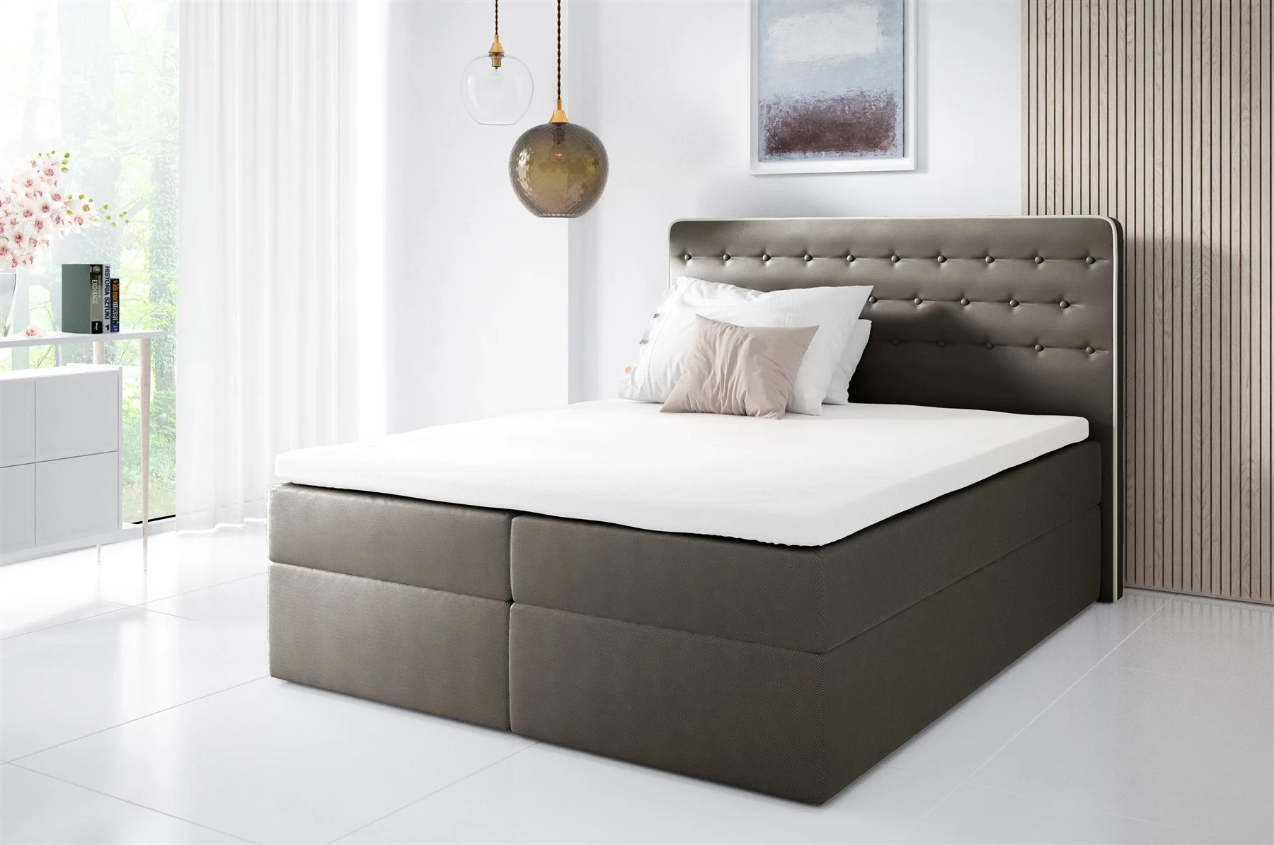Boxspringbett Schlafzimmerbett MARCA 120x200cm inkl.Bettkasten - Fun Moebel