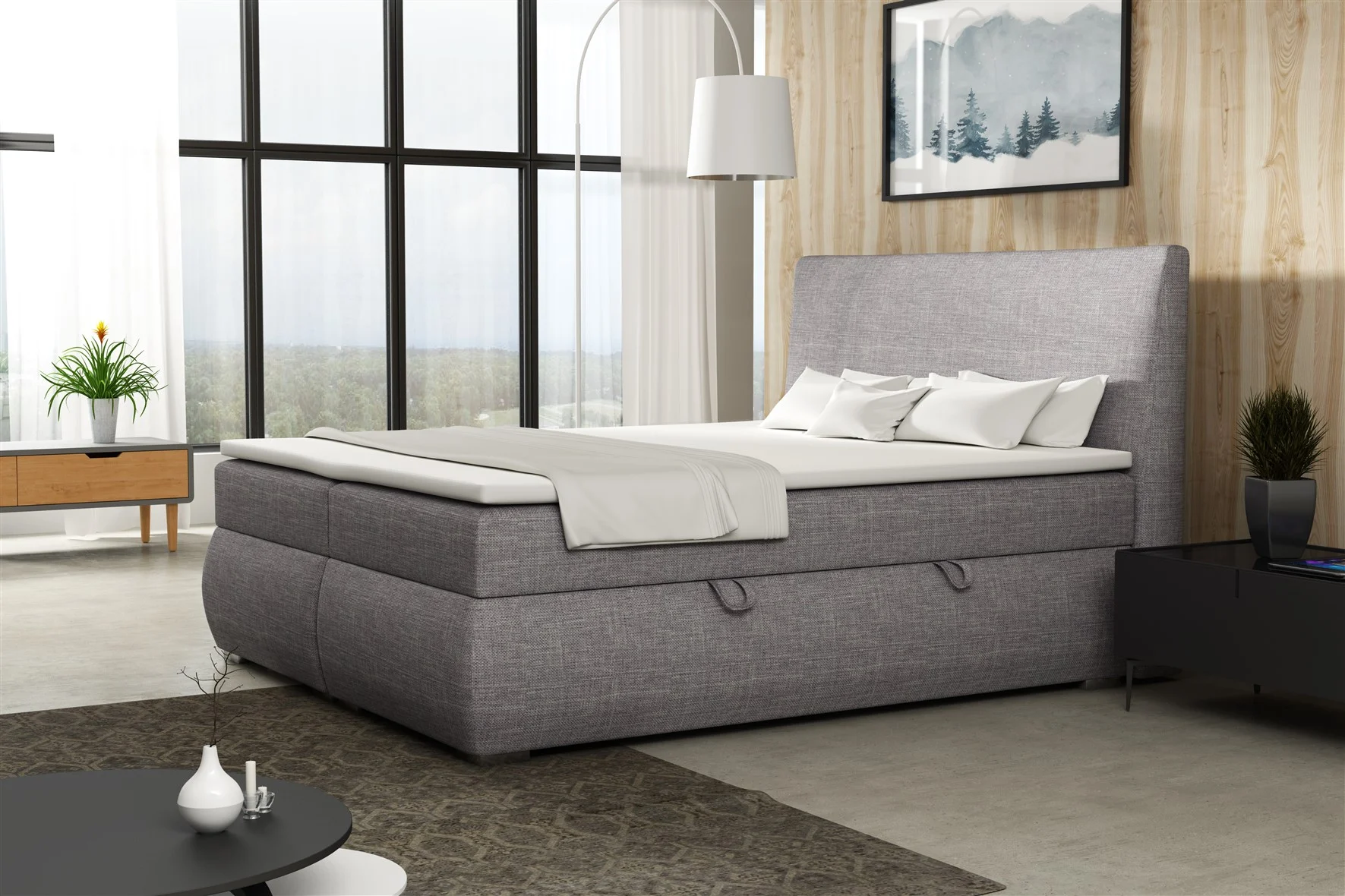 Boxspringbett Schlafzimmerbett MATTIA 140x200cm inkl.Bettkasten - Fun Moebel