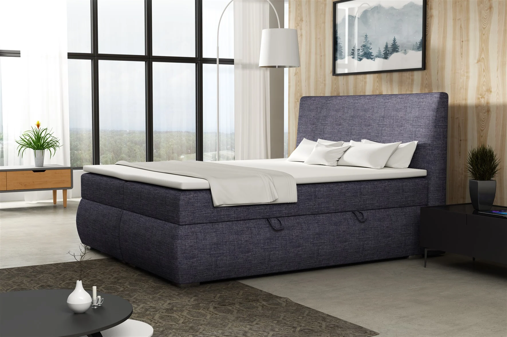 Boxspringbett Schlafzimmerbett MATTIA 200x200cm inkl.Bettkasten - Fun Moebel
