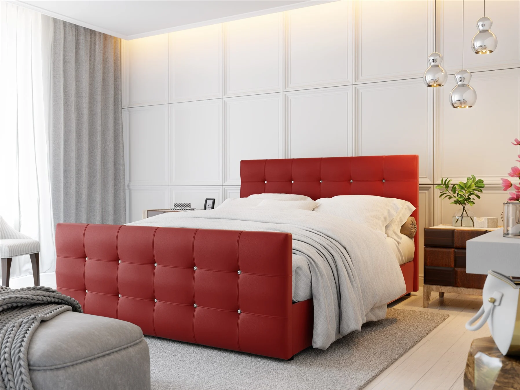 Boxspringbett Schlafzimmerbett Bett MAURO 140x200cm in div. Farbvarianten - Fun Moebel