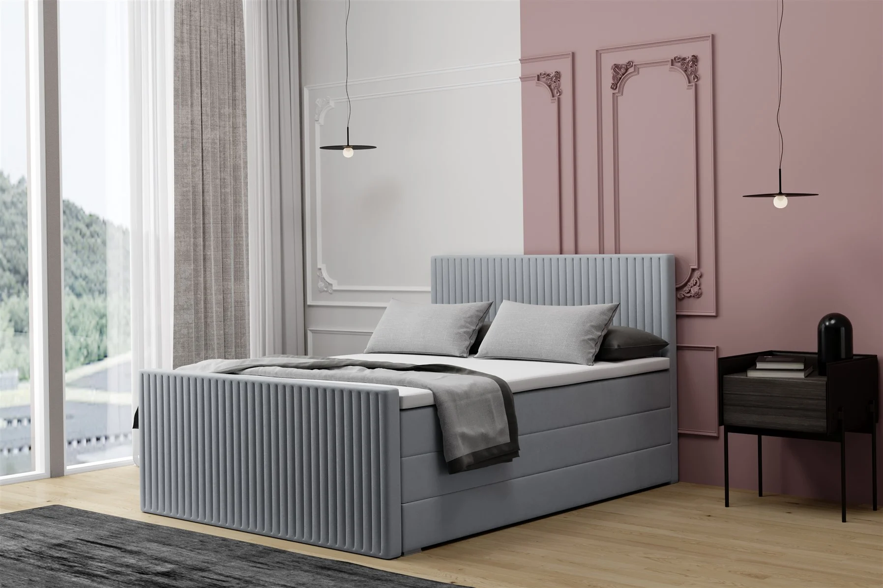 Boxspringbett Schlafzimmerbett MONTY DELUX 120x200cm inkl.Bettkasten - Fun Moebel