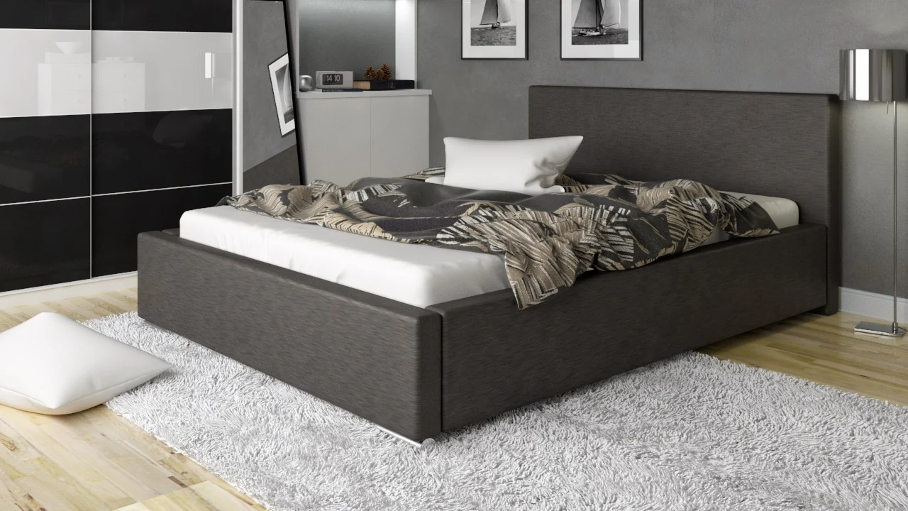 Polsterbett Bett Doppelbett NELIO 140x200cm inkl.Bettkasten - Fun Moebel