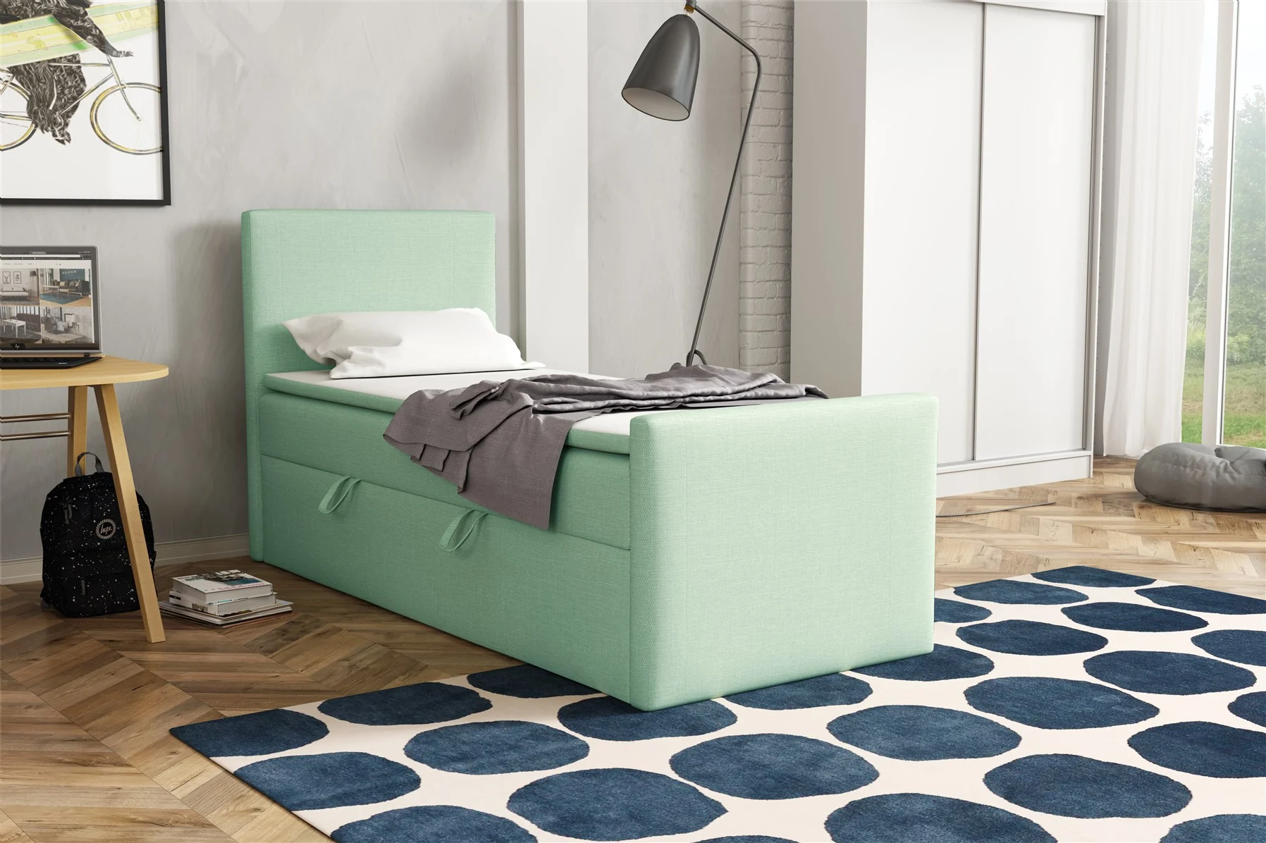Boxspringbett Schlafzimmerbett NICOLO 100x200cm in div. Farbvarianten - Fun Moebel
