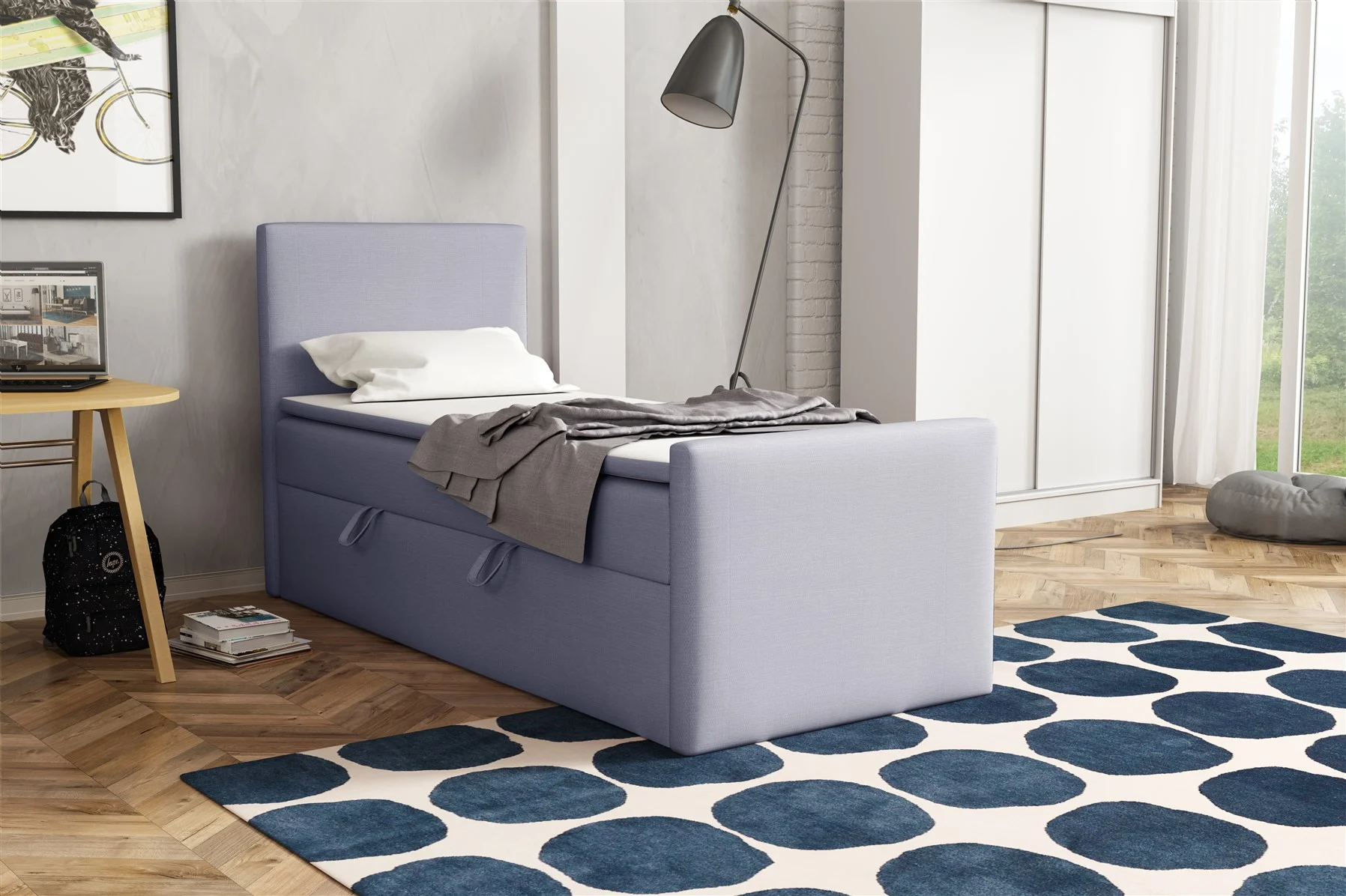 Boxspringbett Schlafzimmerbett NICOLO 90x200cm in div. Farbvarianten - Fun Moebel