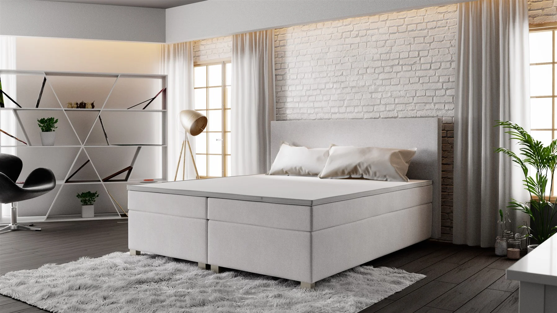 Boxspringbett Schlafzimmerbett OLIVER 140x200cm Beige - Fun Moebel
