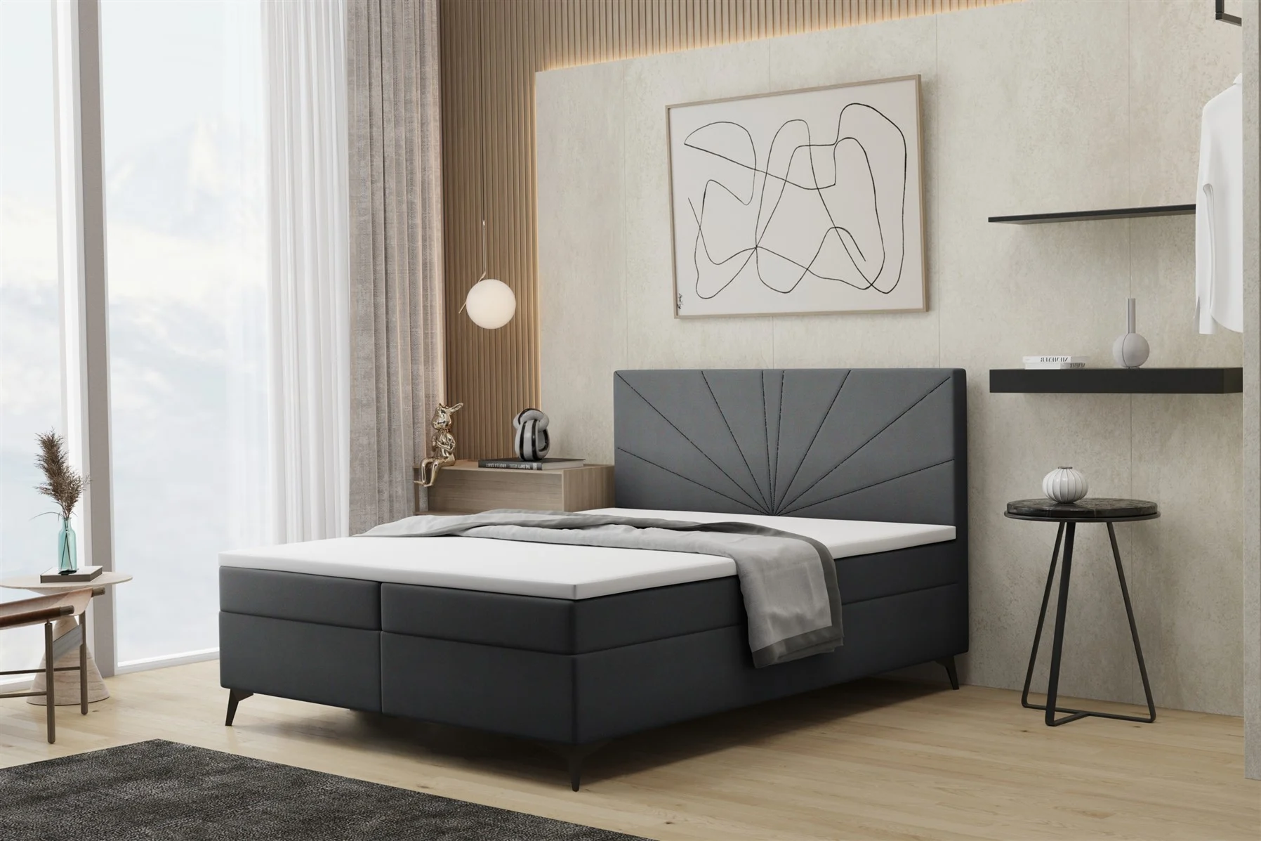 Boxspringbett Schlafzimmerbett PONCE 120x200cm in div. Farbvarianten - Fun Moebel