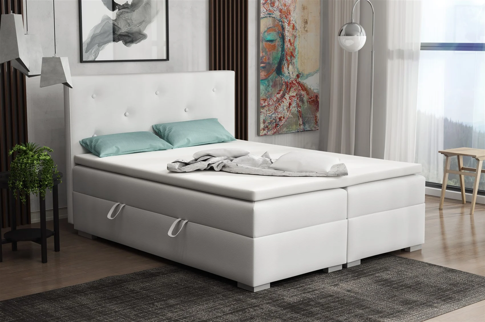 Boxspringbett Schlafzimmerbett PADUA 180x200cm inkl.Bettkasten - Fun Moebel