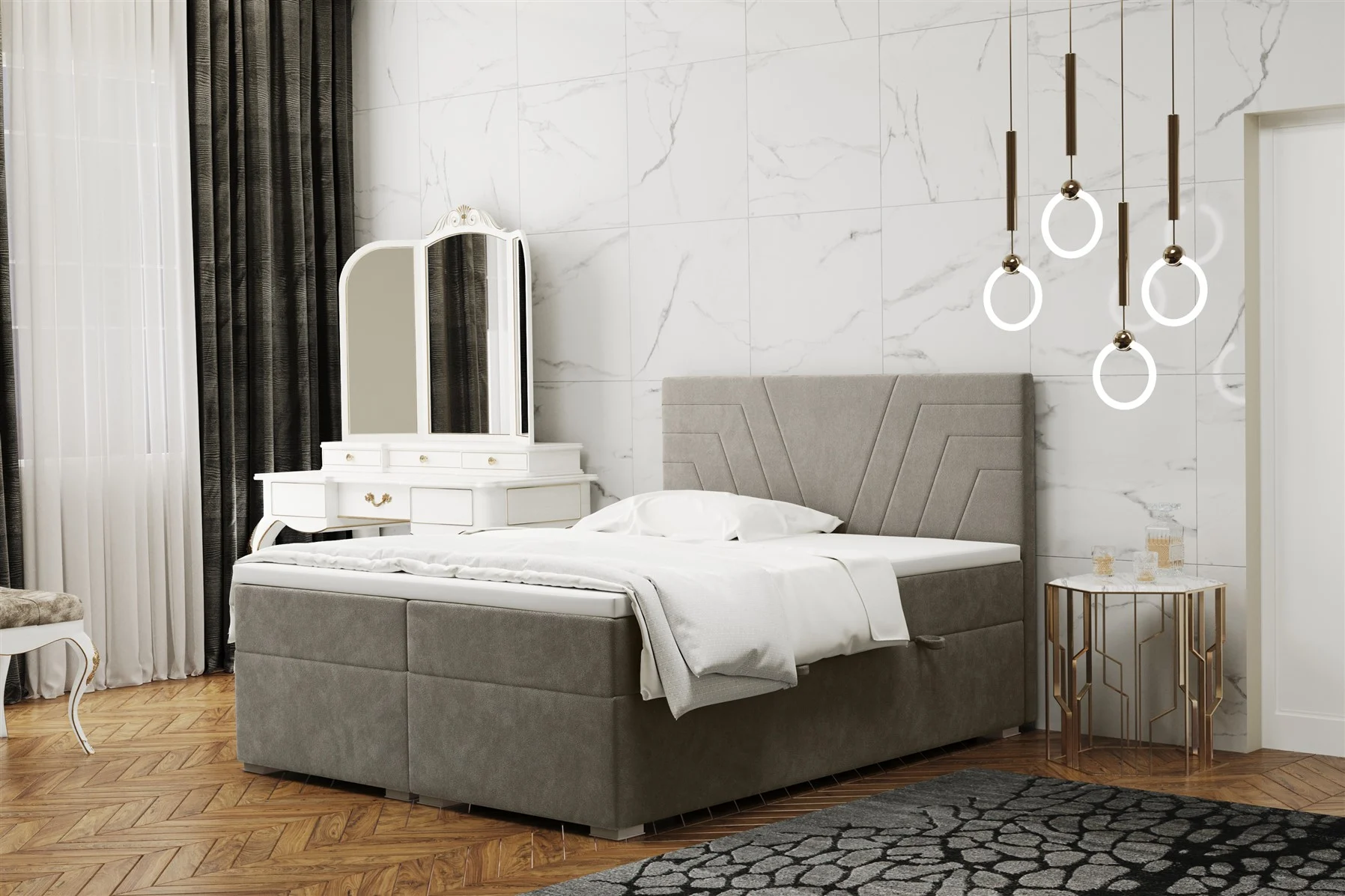 Boxspringbett Schlafzimmerbett RAMON 140x200cm in div. Farbvarianten - Fun Moebel