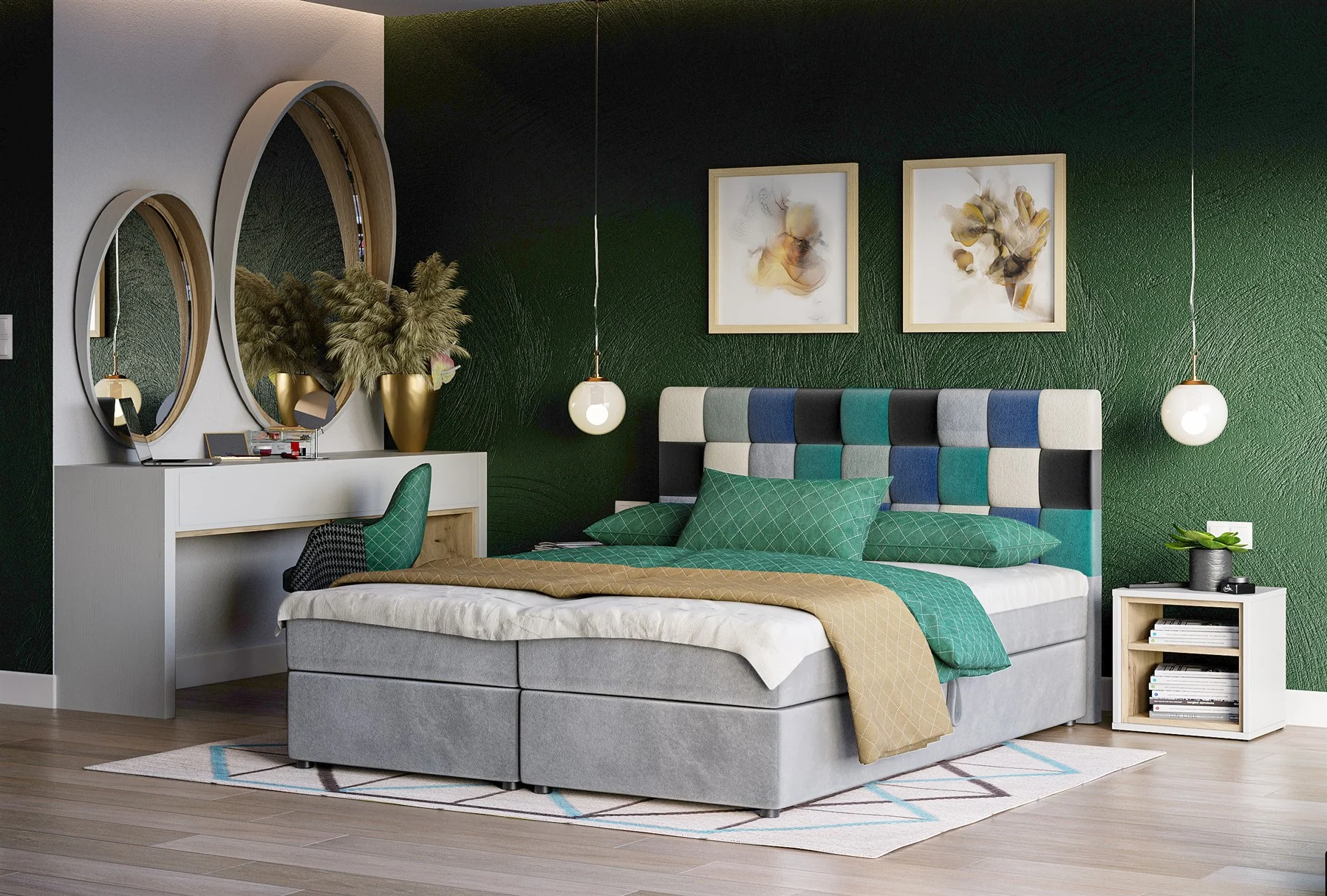 Boxspringbett Schlafzimmerbett RAINBOW 180x200cm Variante Nr.1 - Fun Moebel