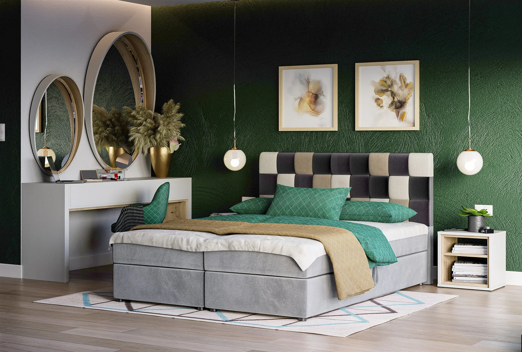 Boxspringbett Schlafzimmerbett RAINBOW 160x200cm Variante Nr.3 - Fun Moebel