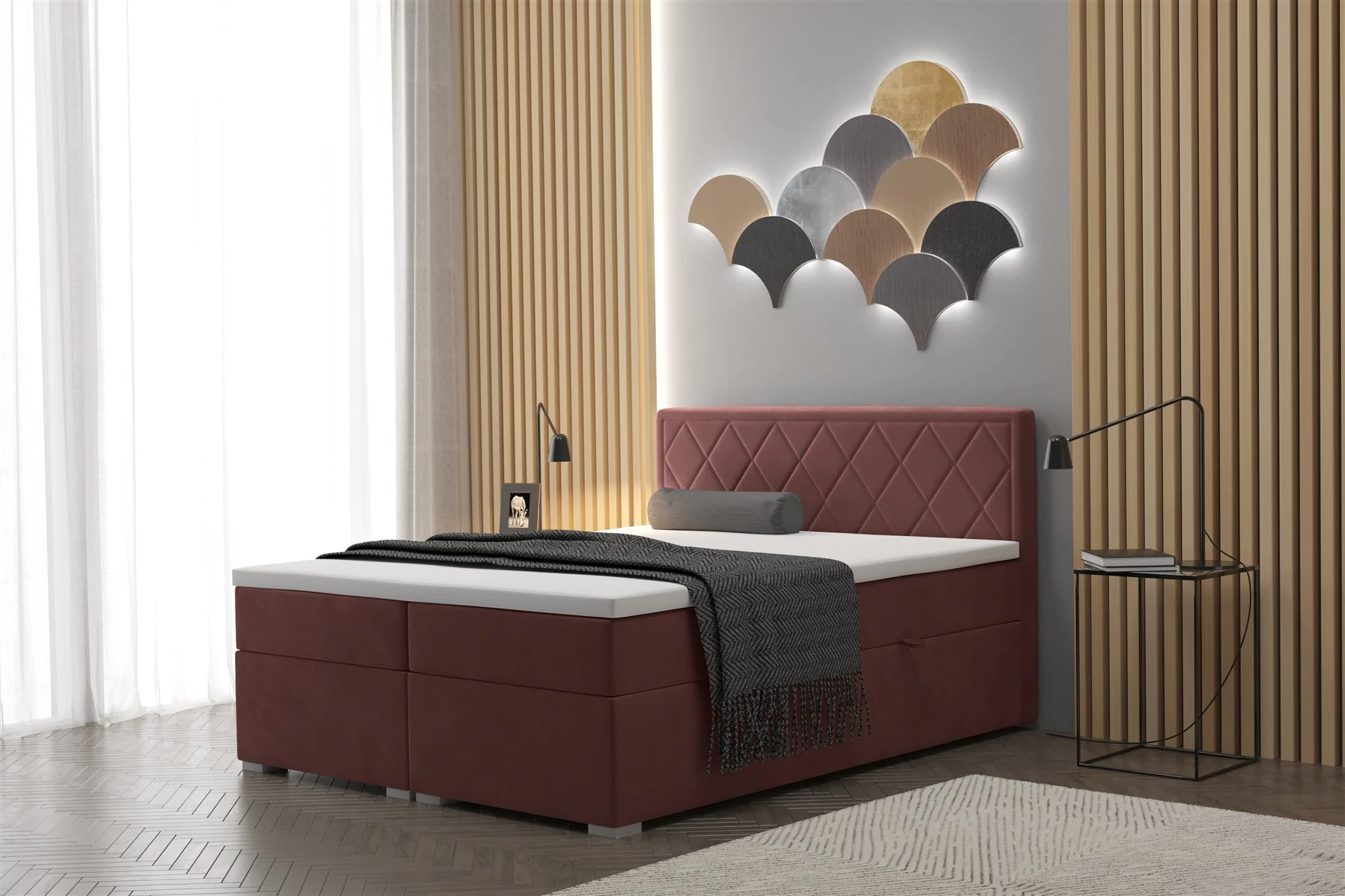 Boxspringbett Schlafzimmerbett RAMIRO 120x200cm in div. Farbvarianten - Fun Moebel
