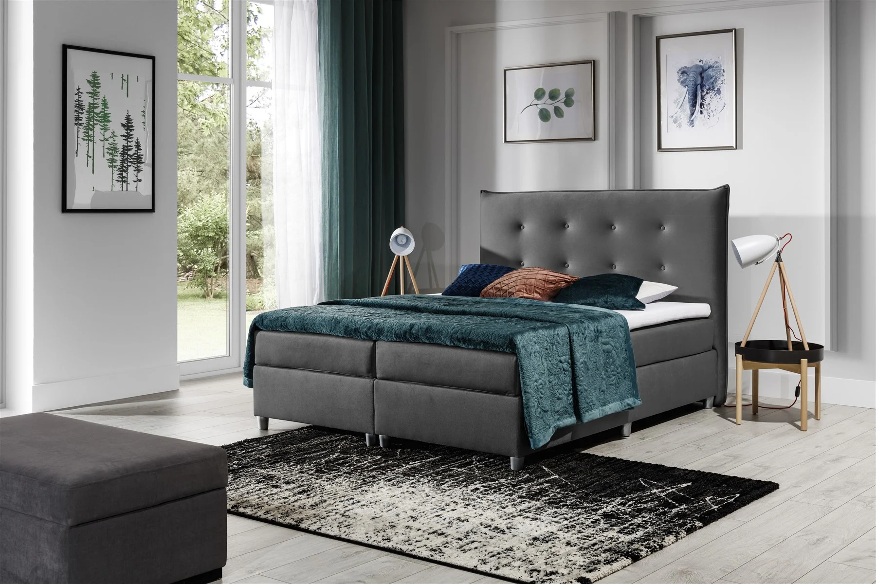 Boxspringbett Schlafzimmerbett RITA 120x200cm - Fun Moebel