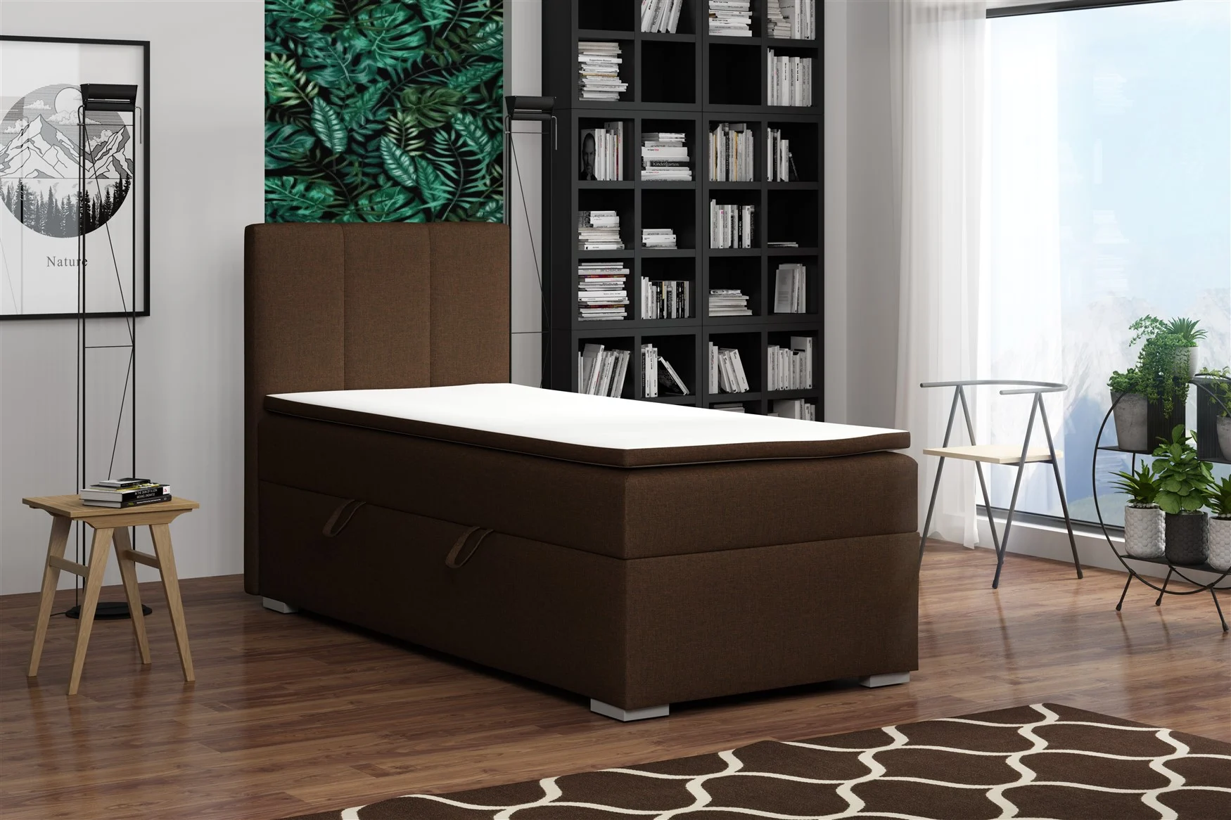Boxspringbett Schlafzimmerbett SOPHIA MINI 90x200cm inkl.Bettkasten - Fun Moebel