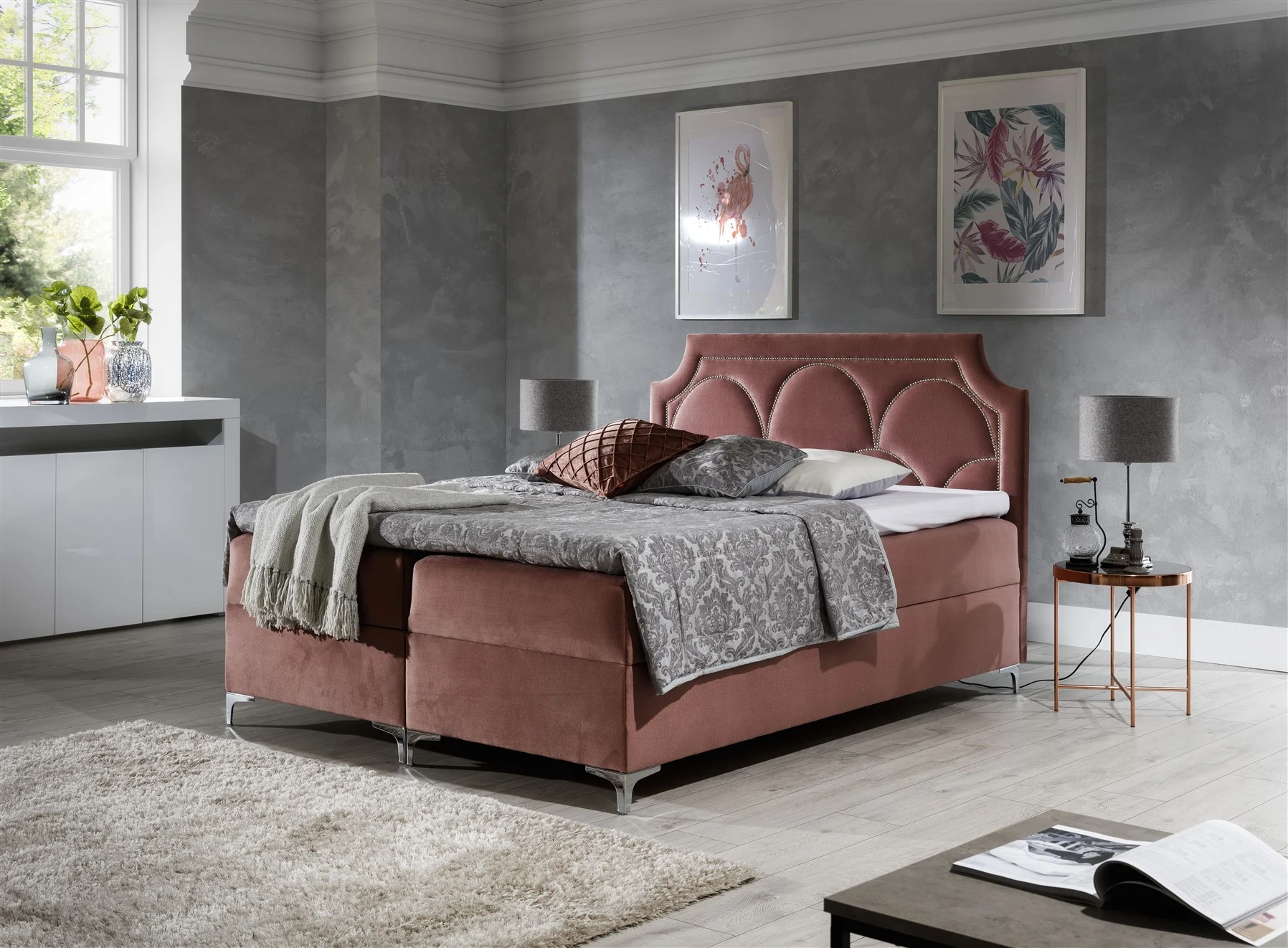 Boxspringbett Schlafzimmerbett TARIK 200x200cm in div. Farbvarianten - Fun Moebel