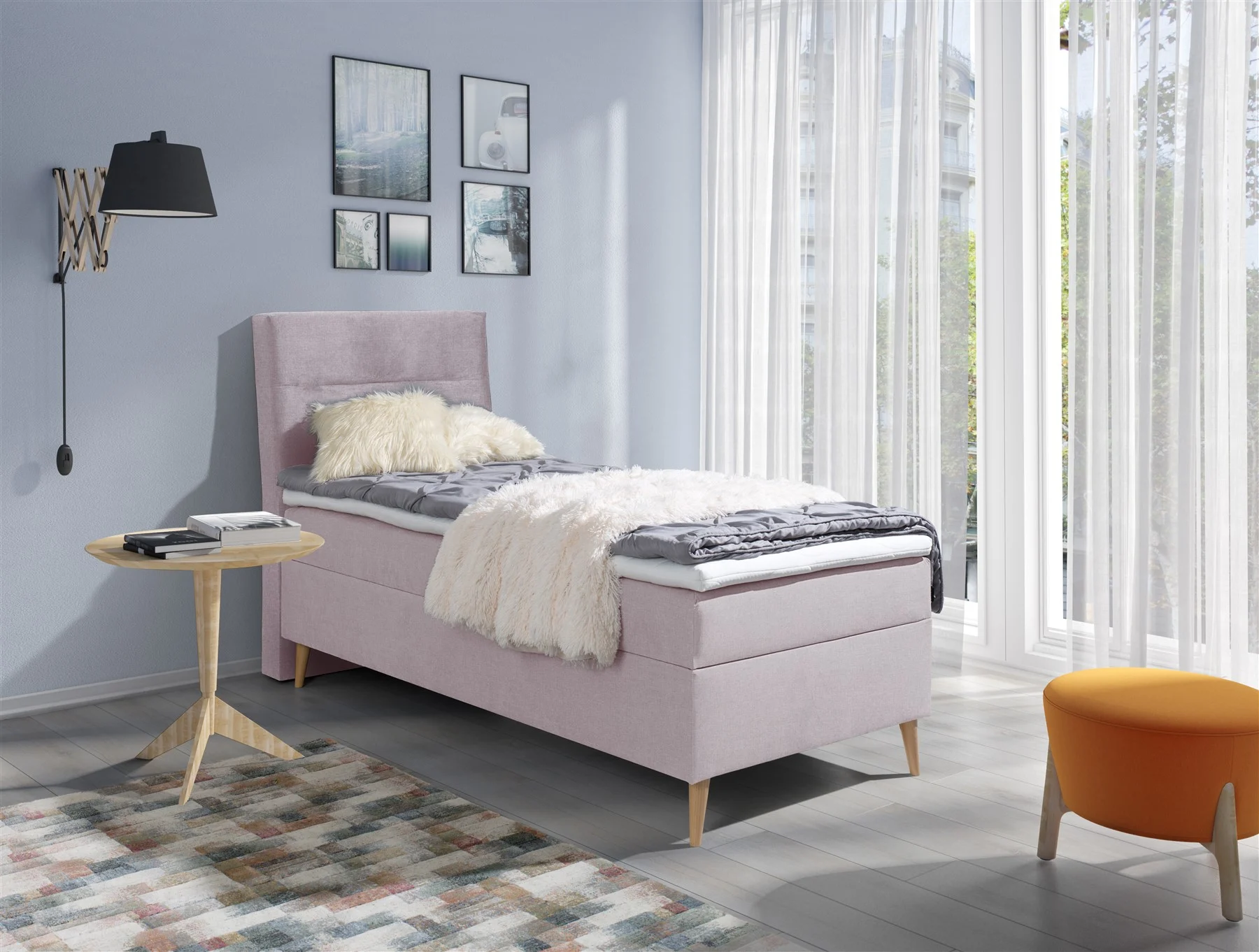 Boxspringbett Schlafzimmerbett TIAGO 90x200cm inkl.Bettkasten - Fun Moebel
