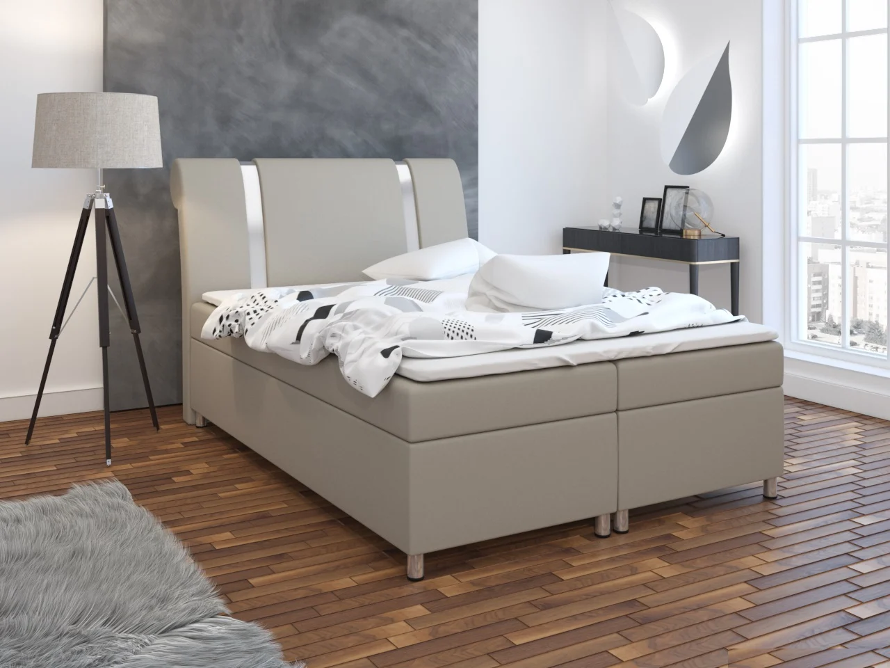Boxspringbett Schlafzimmerbett TIAN 160x200cm inkl.Bettkasten - Fun Moebel