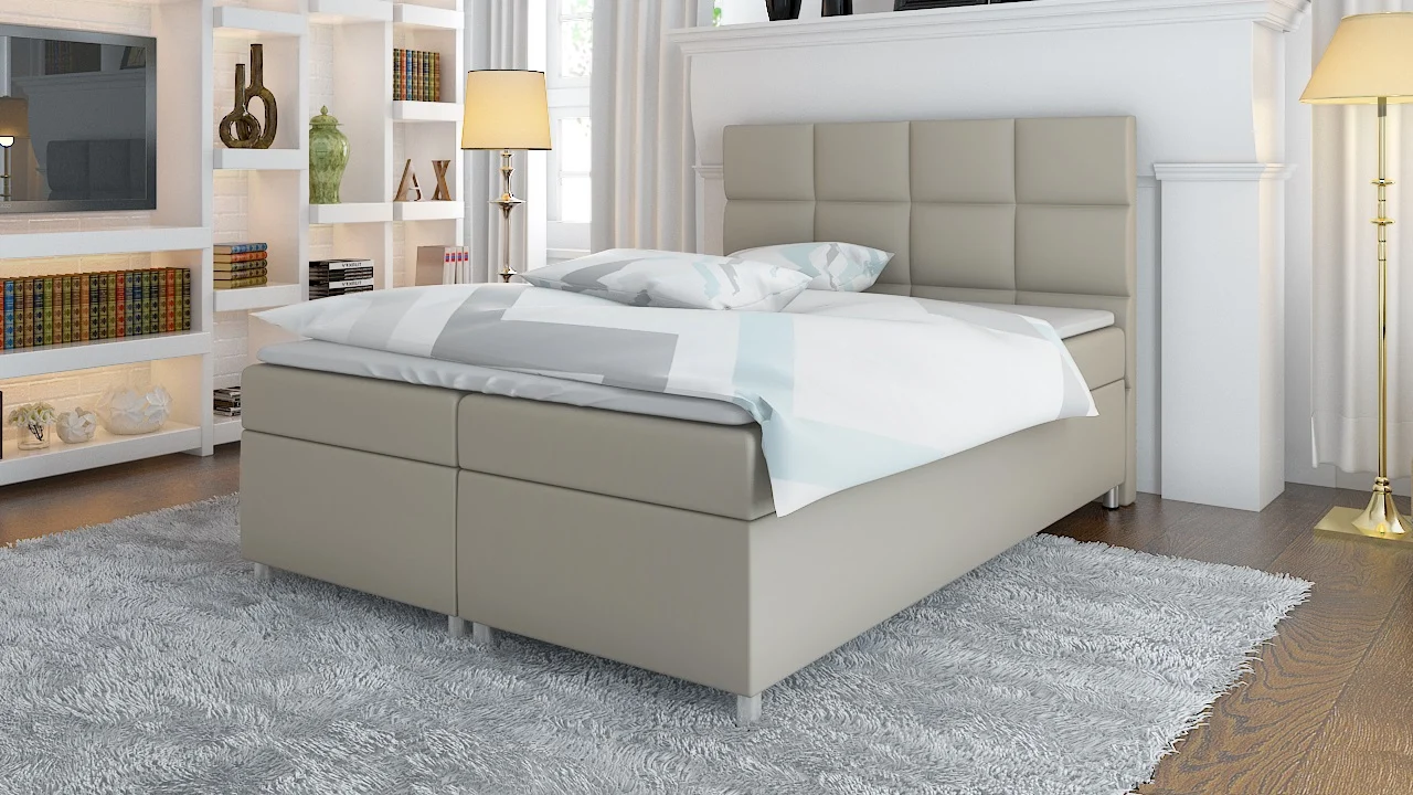Boxspringbett Schlafzimmerbett TONIO 140x200cm inkl.Bettkasten - Fun Moebel