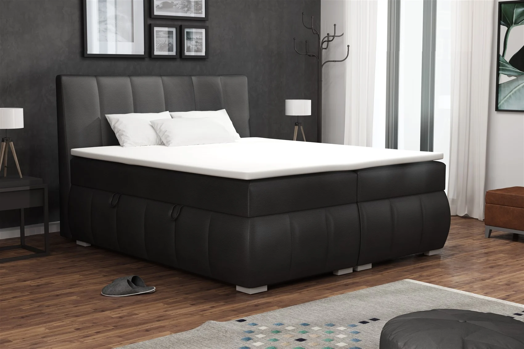 Boxspringbett Schlafzimmerbett VINCENZA 140x200cm inkl.Bettkasten - Fun Moebel