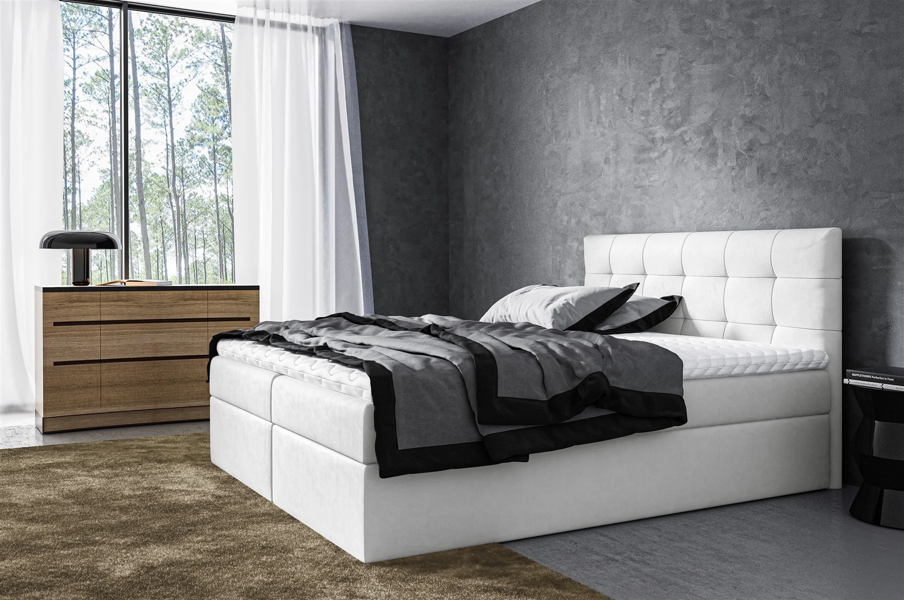 Boxspringbett Schlafzimmerbett VIDE 120x200cm inkl.Bettkasten - Fun Moebel