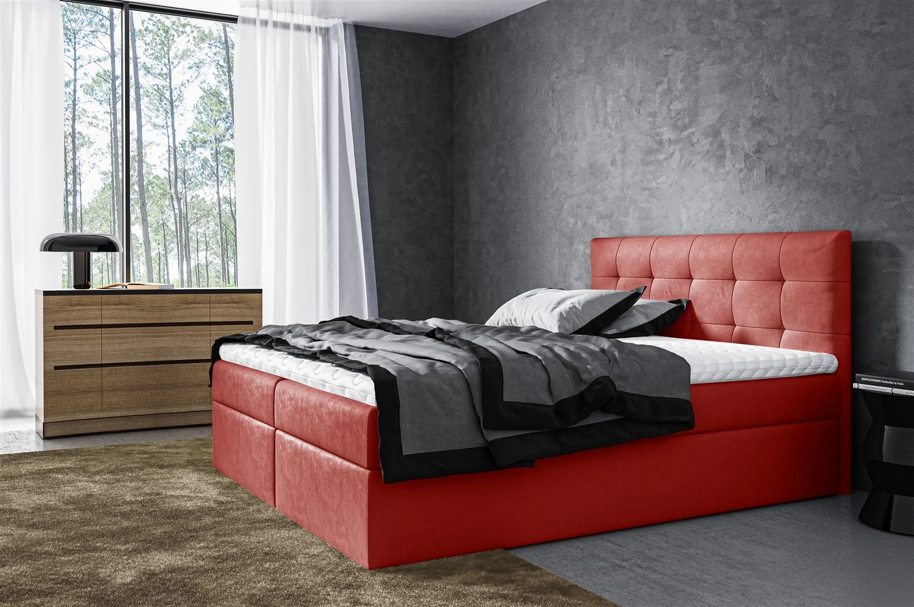 Boxspringbett Schlafzimmerbett VIDE 140x200cm inkl.Bettkasten - Fun Moebel