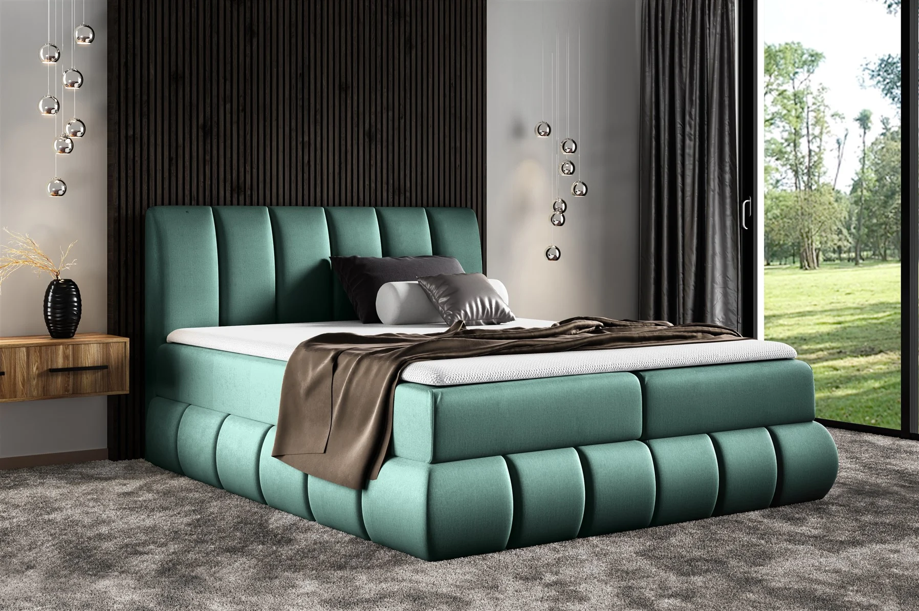 Boxspringbett Schlafzimmerbett Bett YANIS 200x200cm in div. Farbvarianten - Fun Moebel