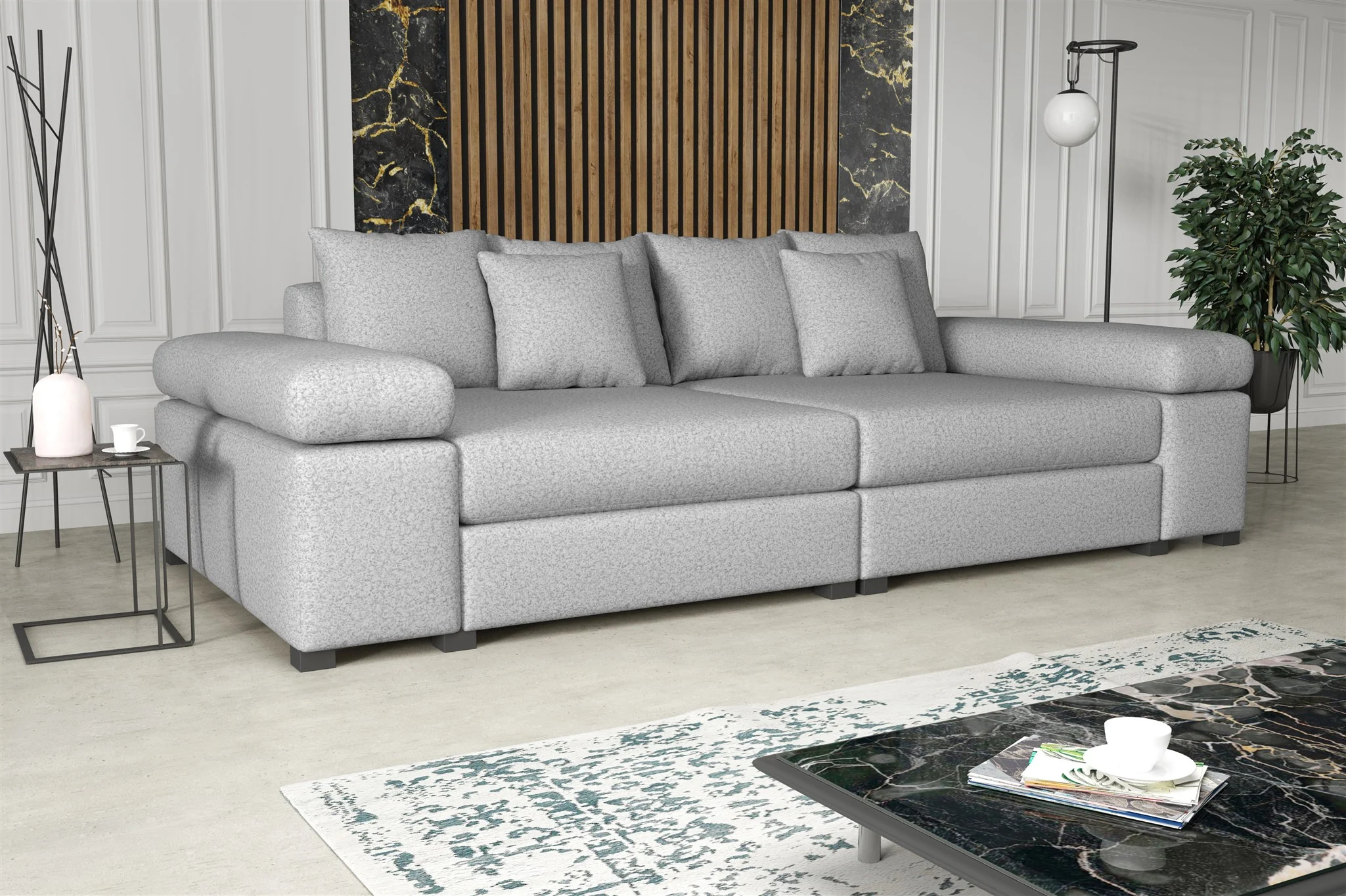 Big Sofa Couchgarnitur Megasofa Riesensofa AREZZO Stoff Now or Never Weiß - Fun Moebel