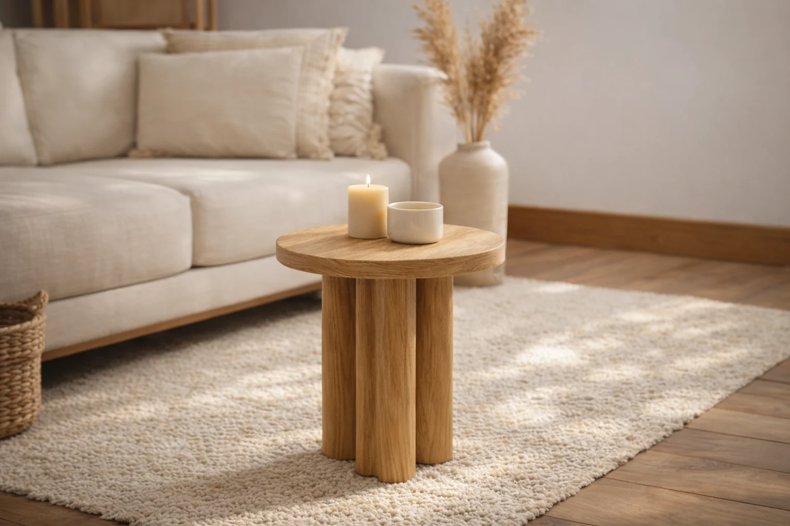 Couchtisch Kaffeetisch rund modern aus Eiche, RONDE