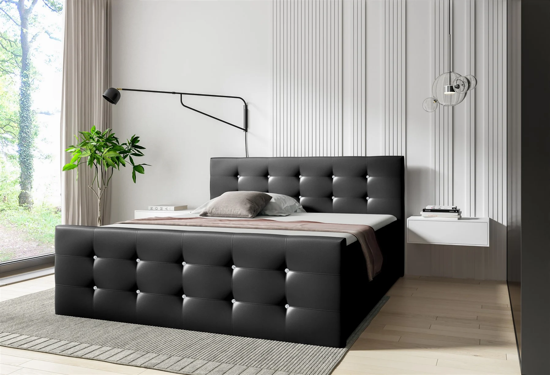 Boxspringbett Schlafzimmerbett LIAMOS 160x200cm in div. Farbvarianten - Fun Moebel