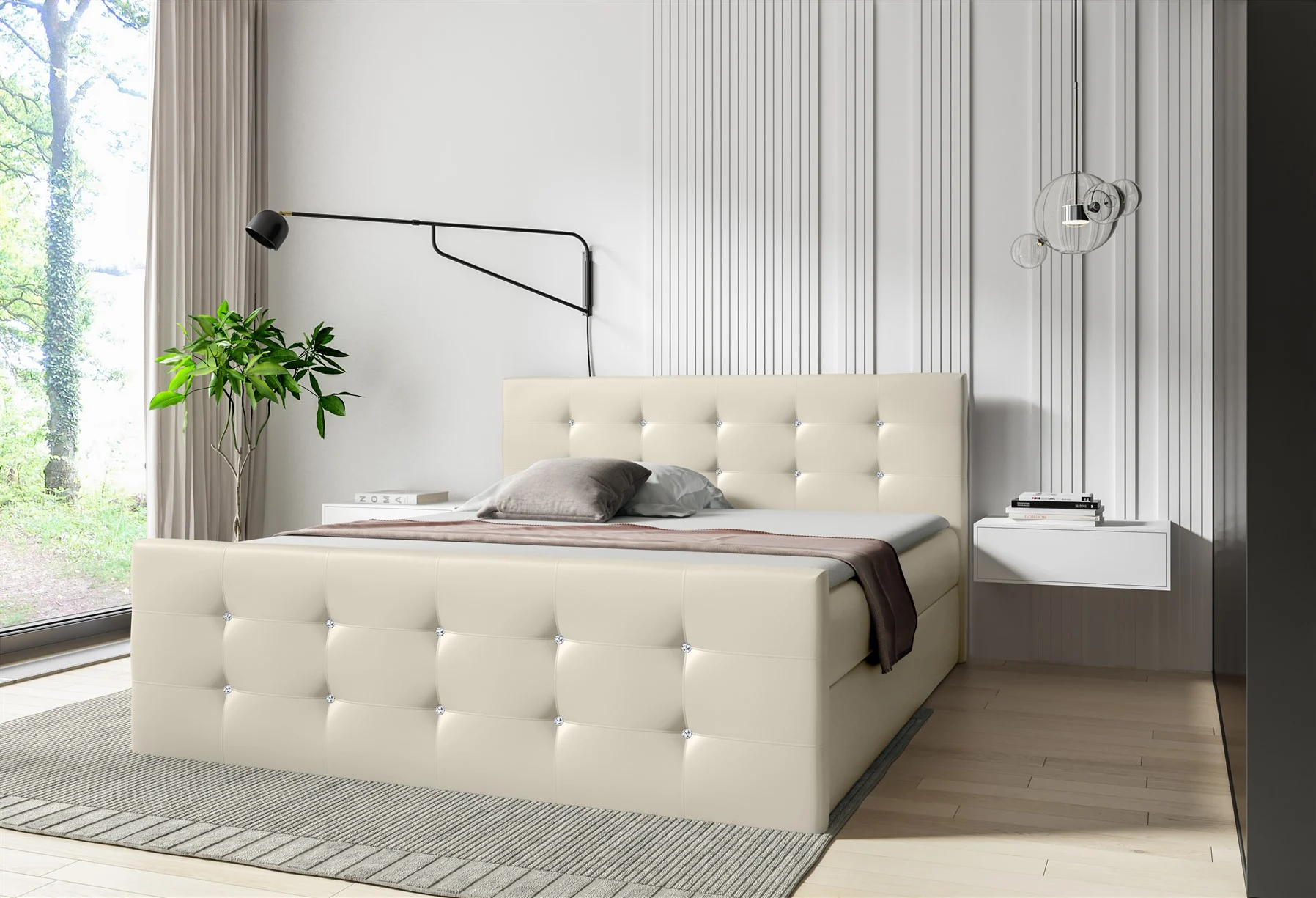 Boxspringbett Schlafzimmerbett LIAMOS 120x200cm in div. Farbvarianten - Fun Moebel