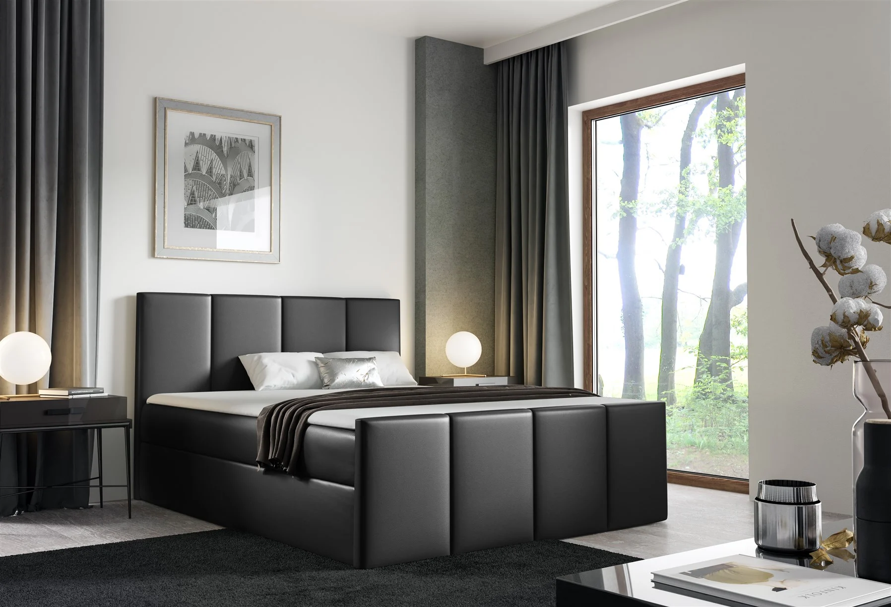 Boxspringbett Schlafzimmerbett SVERRE 160x200cm in div. Farbvarianten - Fun Moebel
