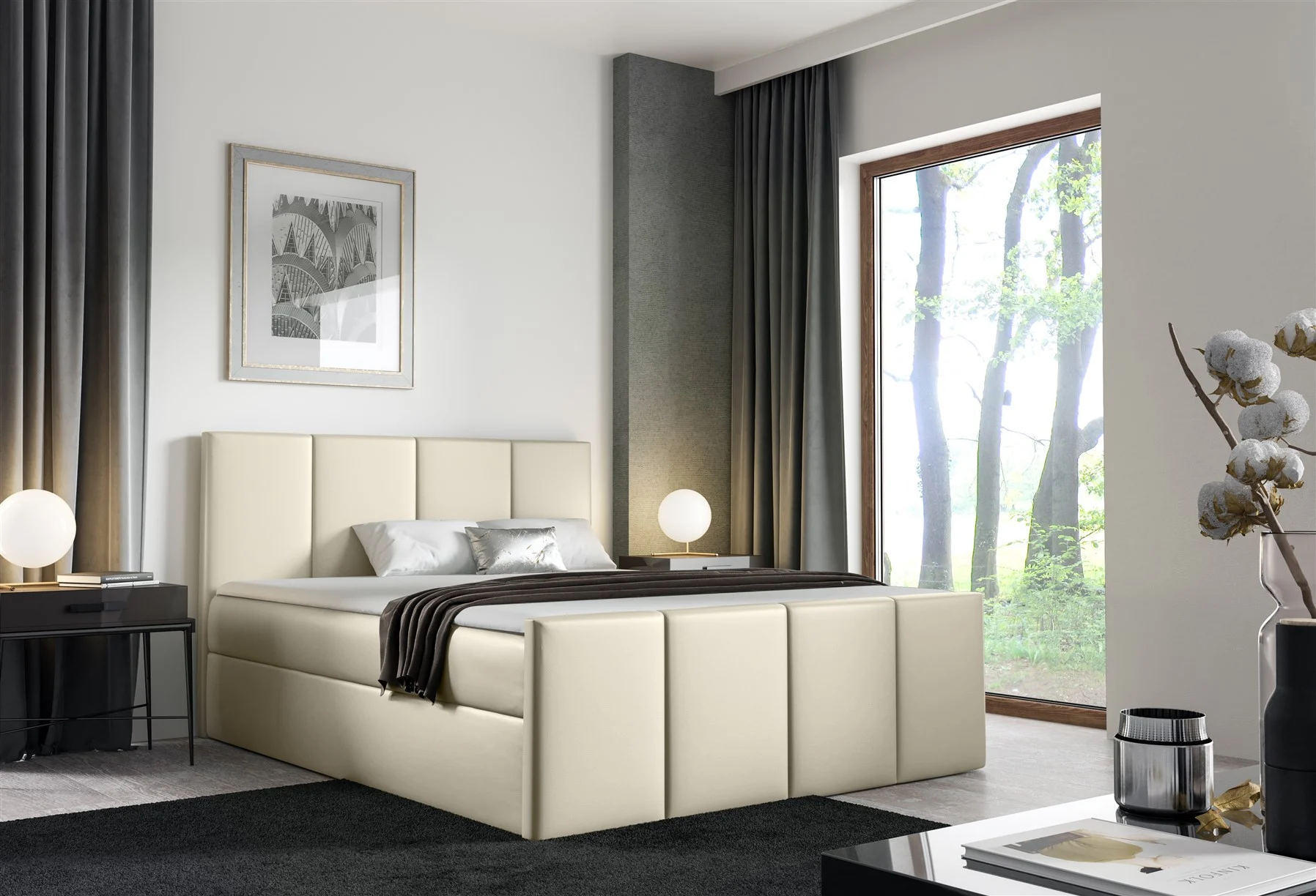 Boxspringbett Schlafzimmerbett SVERRE 120x200cm in div. Farbvarianten - Fun Moebel