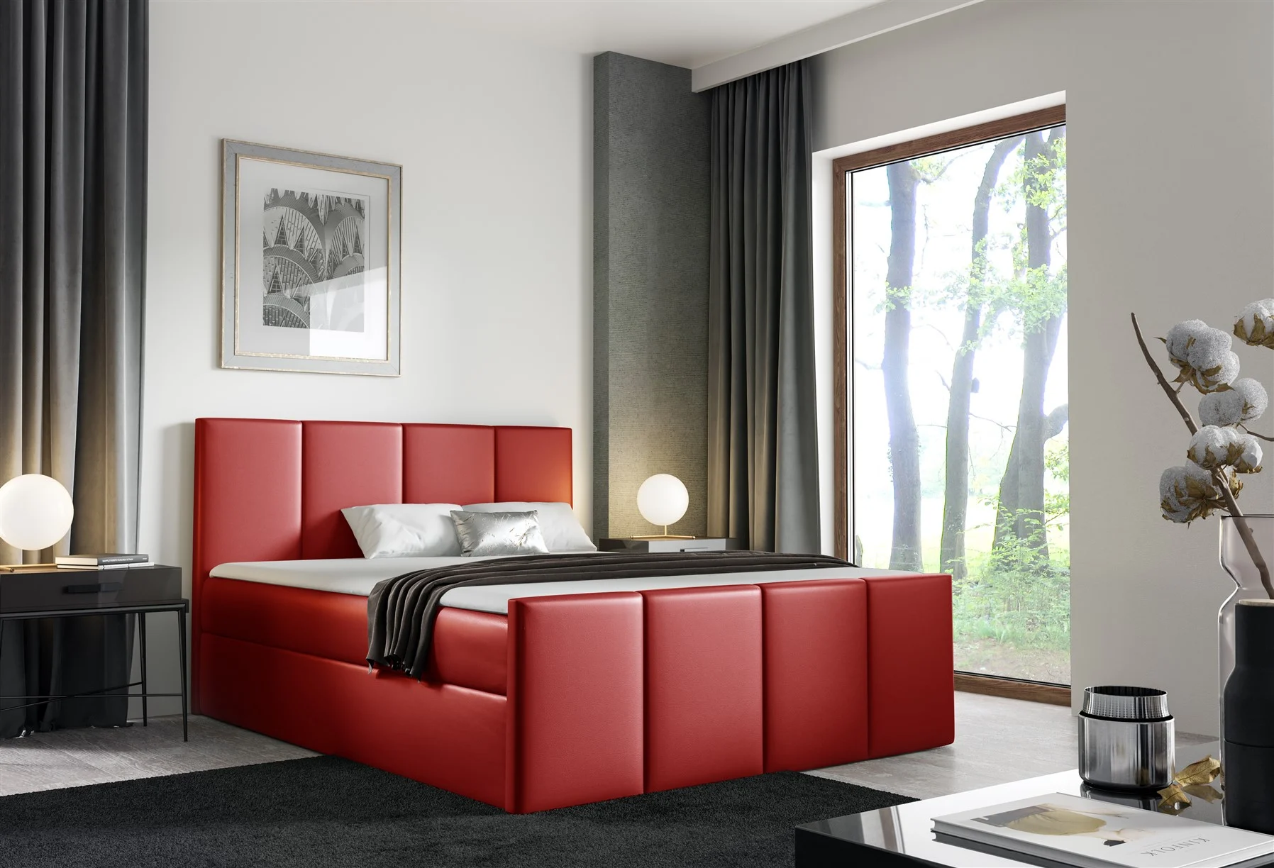 Boxspringbett Schlafzimmerbett SVERRE 140x200cm in div. Farbvarianten - Fun Moebel