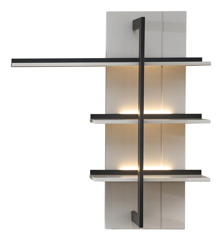 Wohn-Concept Como Wandregal Holzwerkstoff/Granit Steinfurnier Sahara Creme lackiert