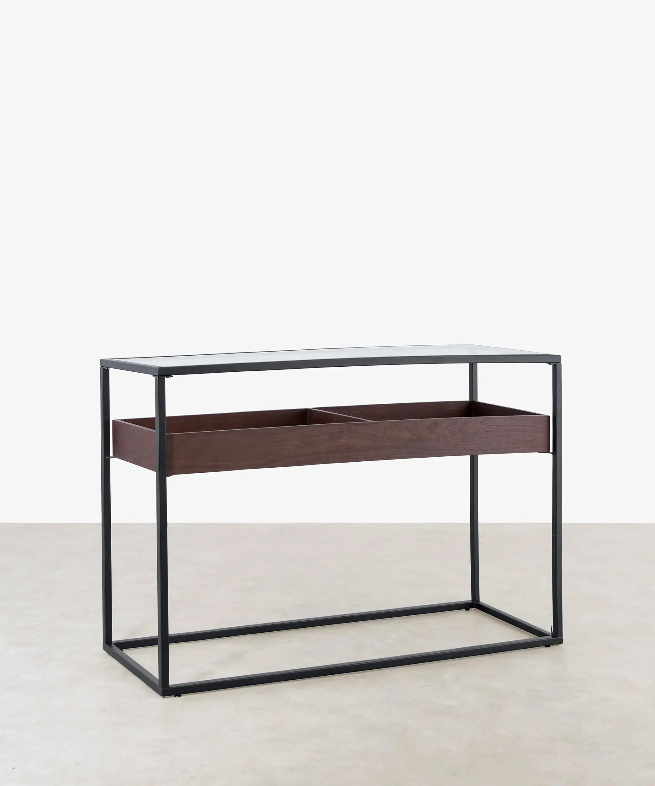 Konsole aus Holz und Glas Brent 120 cm x 40 cm - Northdeco