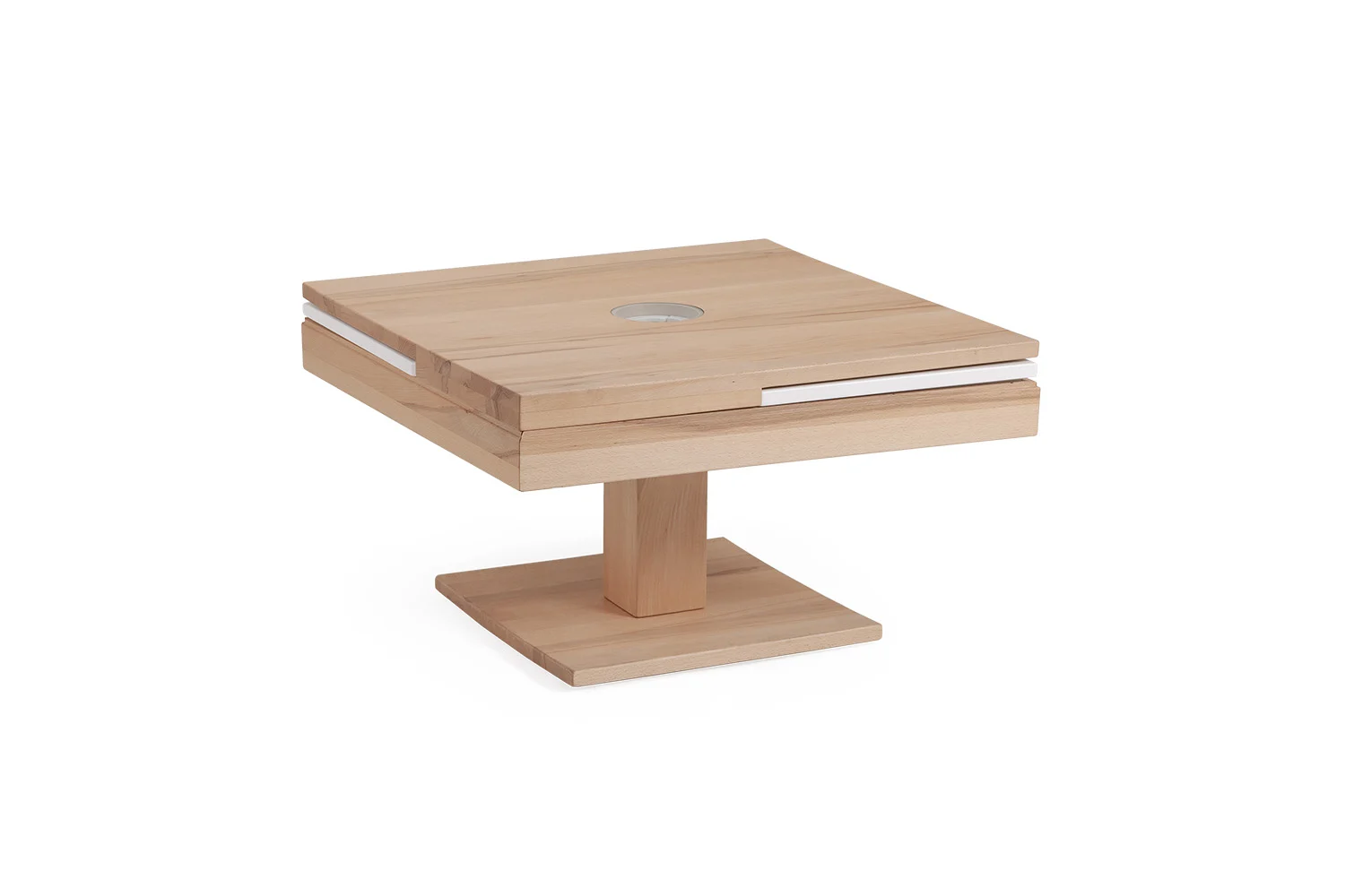 Couchtisch Tisch MADOX Wildeiche Massivholz 80x80 cm - Fun Möbel
