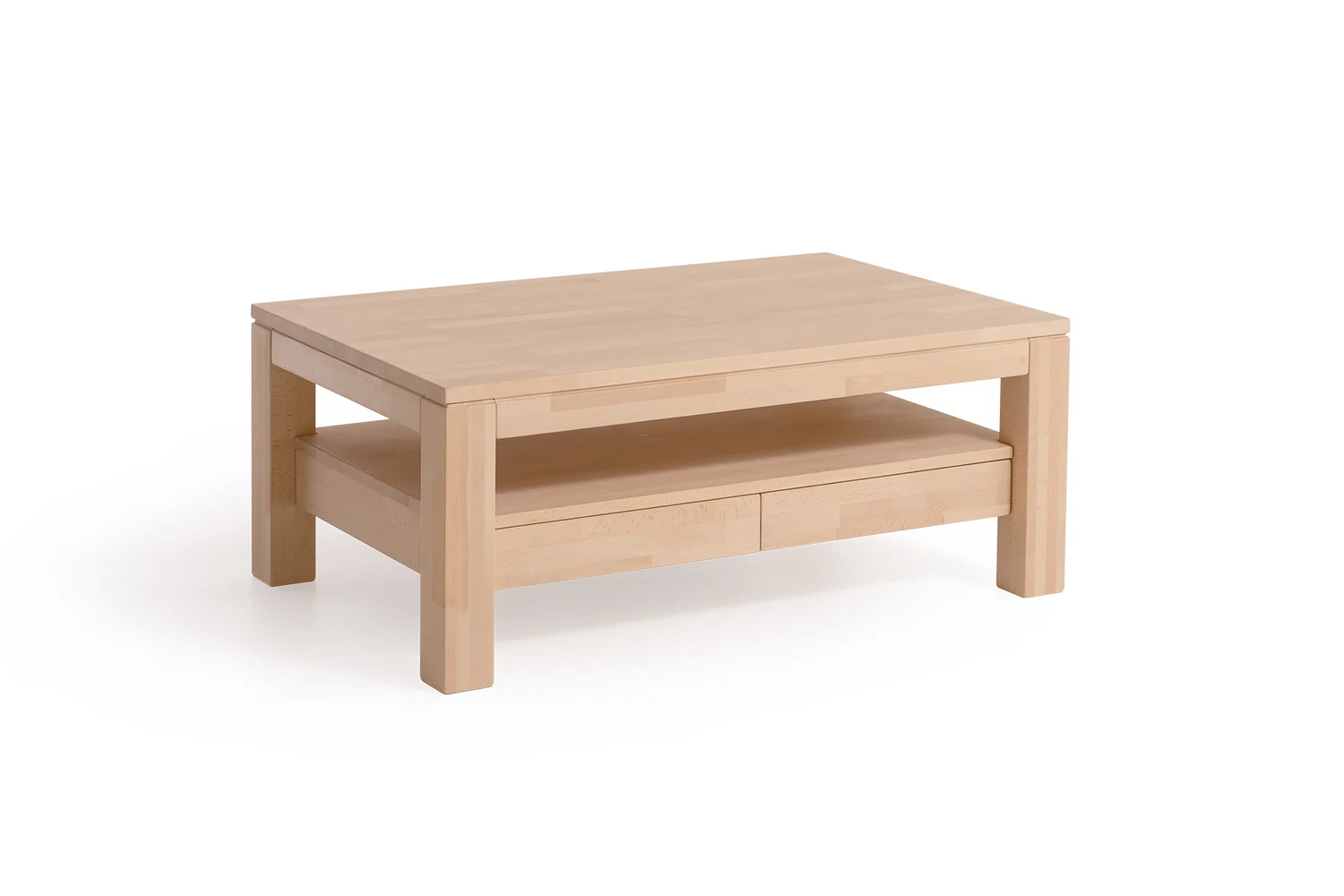 Couchtisch Tisch mit Schublade DINOT Buche Massivholz 110x70 cm - Fun Möbel