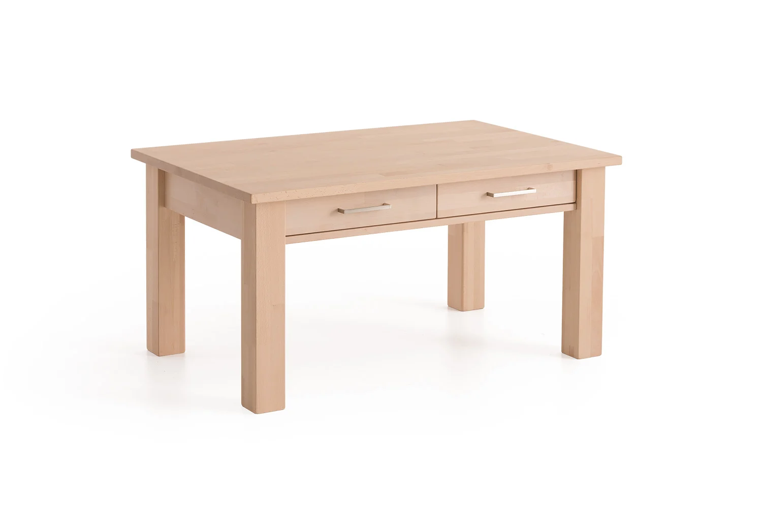 Couchtisch Tisch mit Schublade JORGE Eiche Massivholz 110x70 cm - Fun Möbel