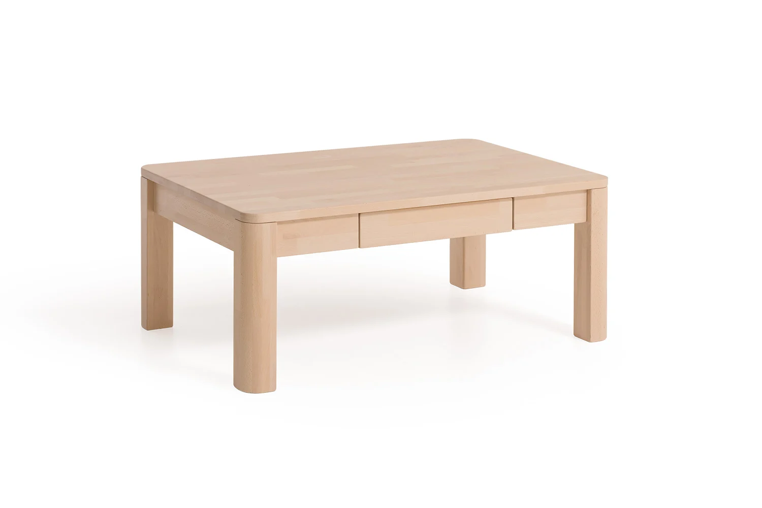 Couchtisch Tisch mit Schublade BENITO Buche Massivholz 120x80 cm - Fun Möbel