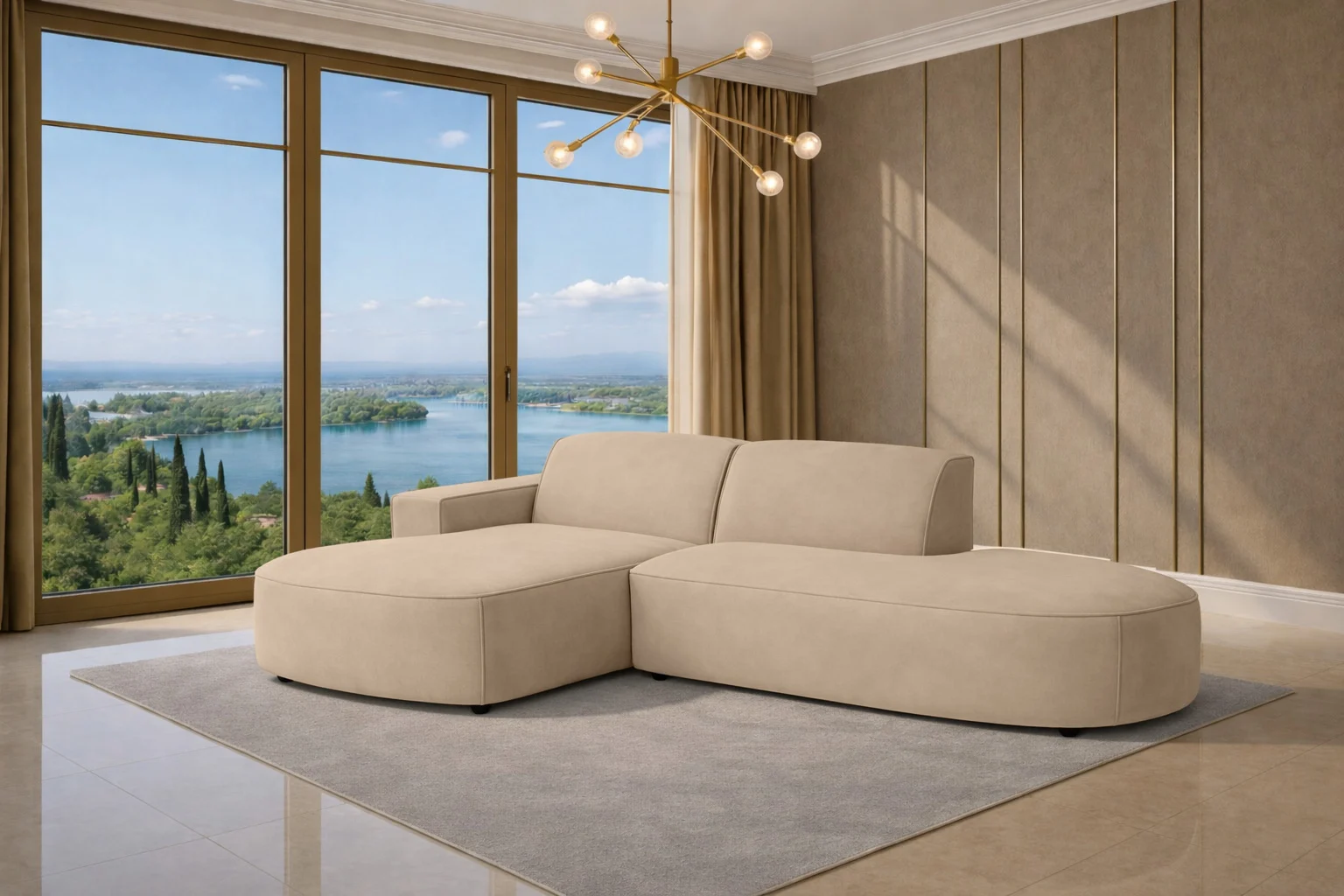 Ecksofa Cursal Atelier – modern, rund und unverwechselbar elegant stoff Salvador