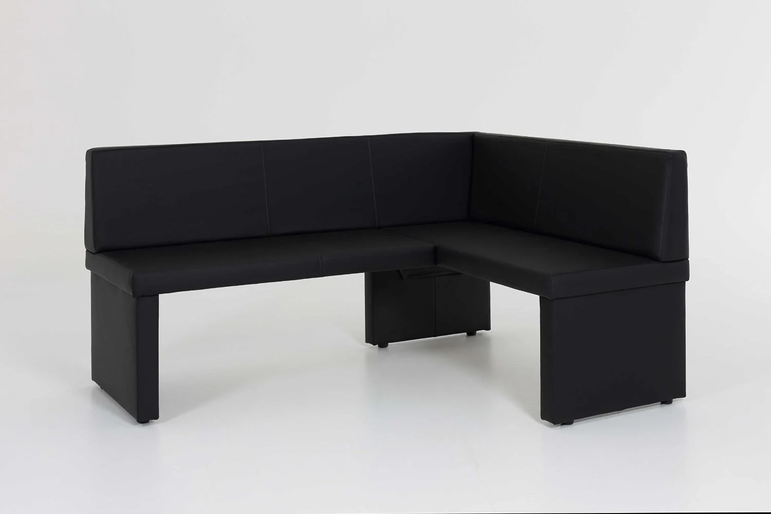 Eckbank Bank Küchenbank -Debi L- Kunstleder Schwarz 168 x 128 cm