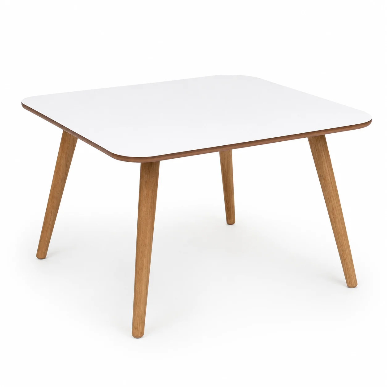 Clue Couchtisch HPL Weiß | Beine Eiche Massiv | Outlet - FASMAS