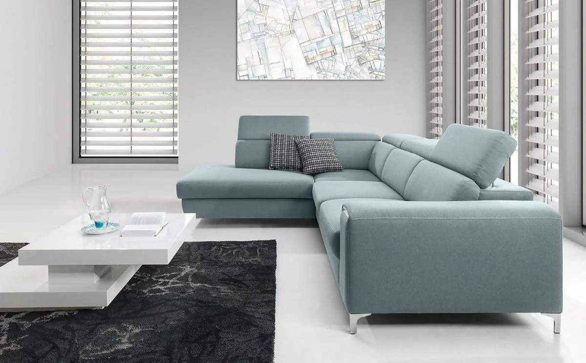 Ecksofa Sofa STELLA XL mit Schlaffunktion Mintgrün Ottomane Links - Fun Moebel
