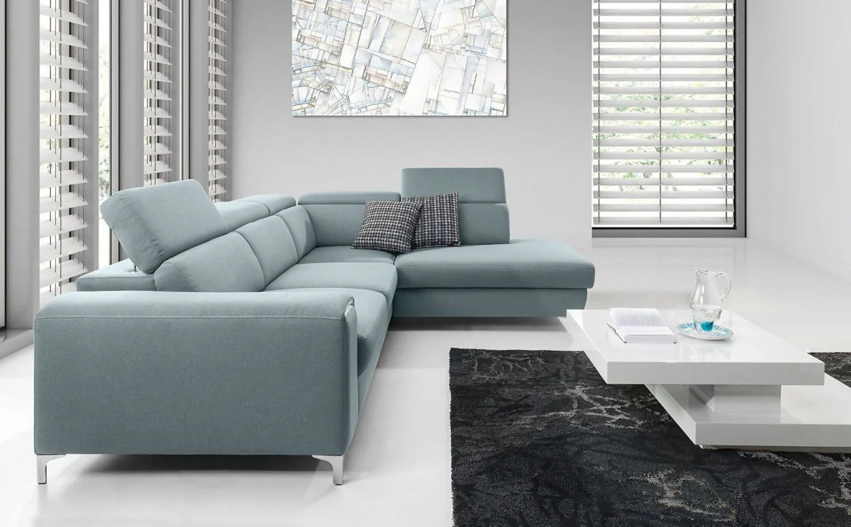 Ecksofa Sofa STELLA XL mit Schlaffunktion Mintgrün Ottomane Rechts - Fun Moebel