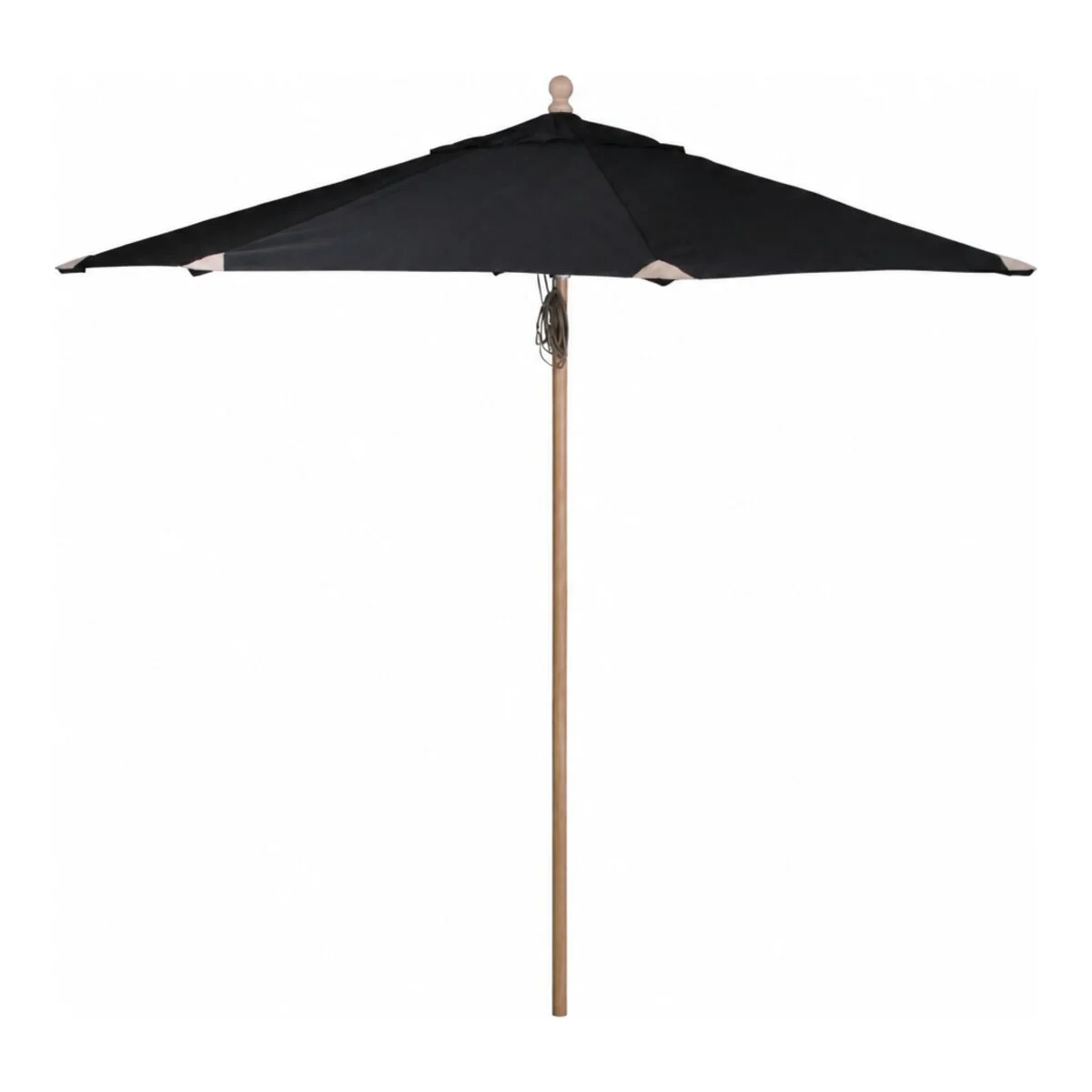 Sonnenschirm Reggio aus Buchenholz und Polyester, modern skandinavisch, schwarz, Ø 300 cm - Brafab