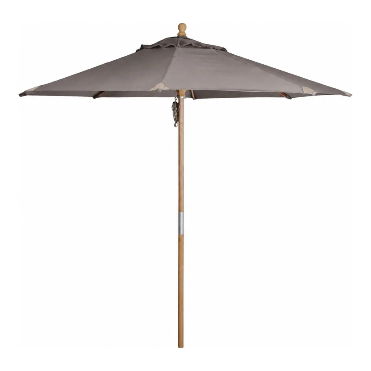 Sonnenschirm Reggio aus Buchenholz und Polyester, modern skandinavisch, Taupe, Ø 300 cm - Brafab