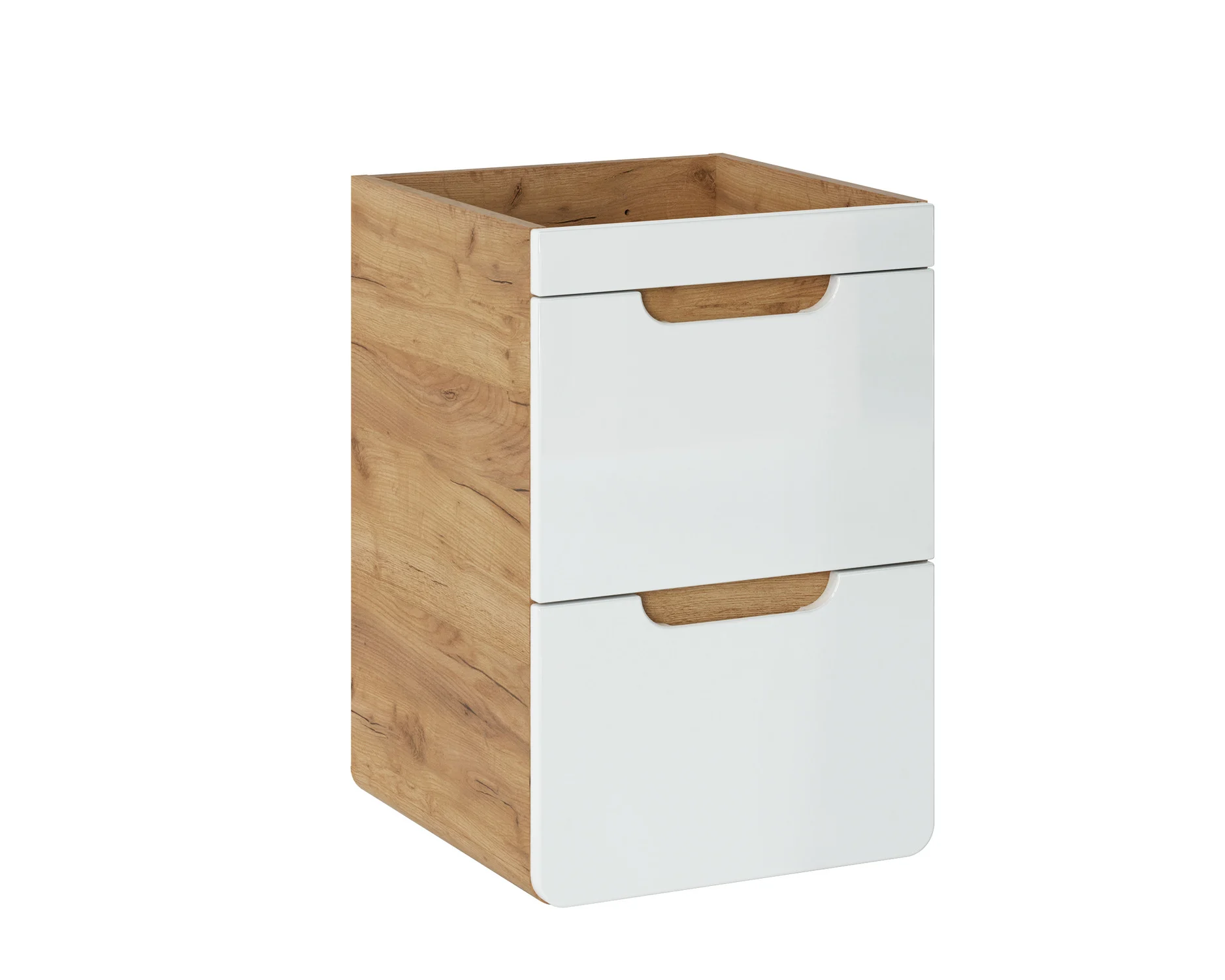 Waschbeckenunterschrank 40cm FERMO Weiss Hochglanz ohne Waschtisch - Fun Moebel