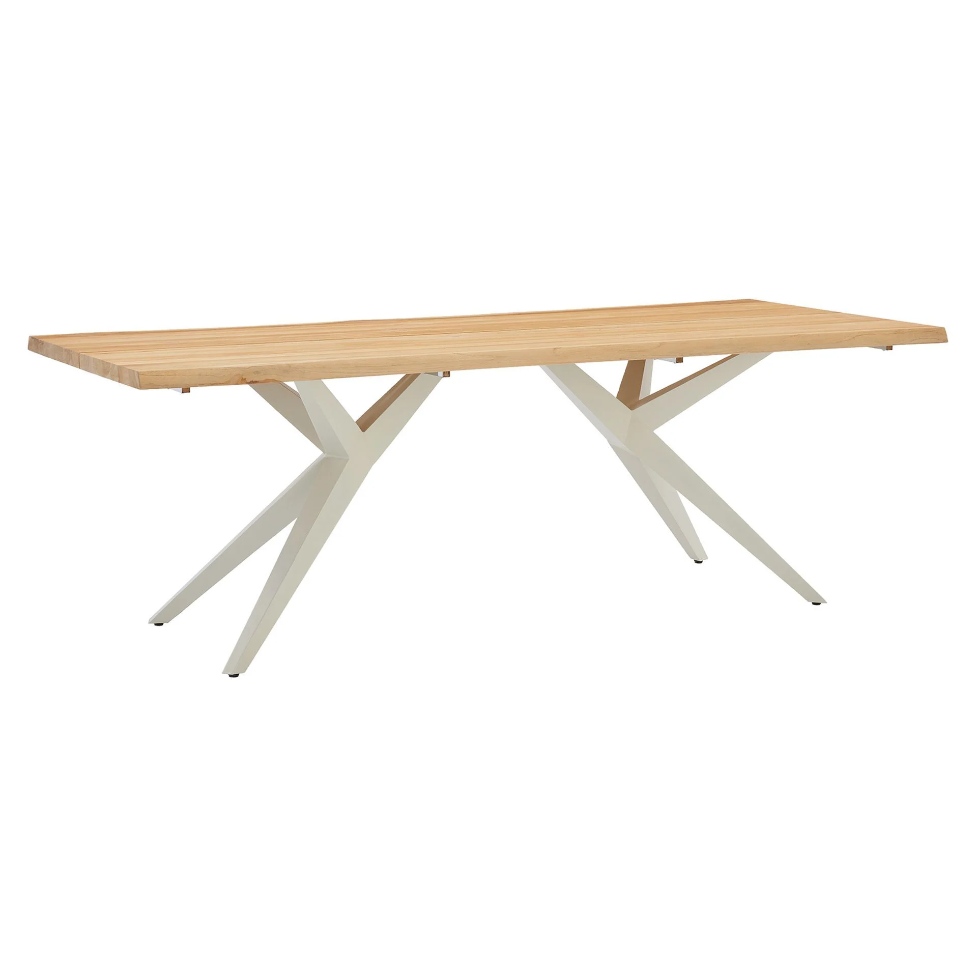 Musterring Dänemark Tisch Edelstahl/Teak gebürstet Natur/Ivory