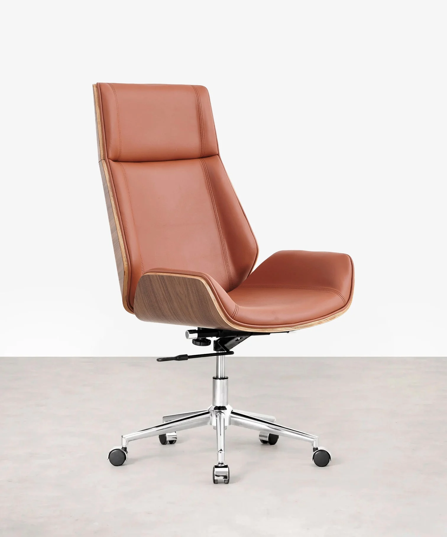 Silla de Escritorio de Piel y Madera Marvin - Northdeco