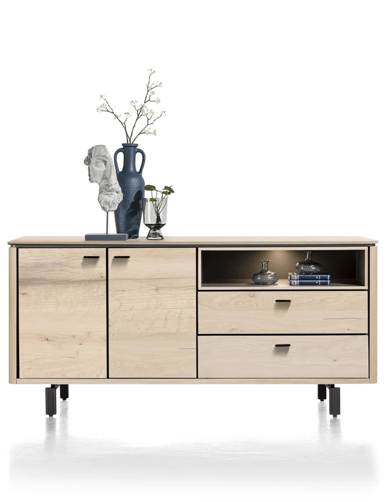 Henders & Hazel Livada Sideboard mit LED Wildeiche Furnier/Metallgestell